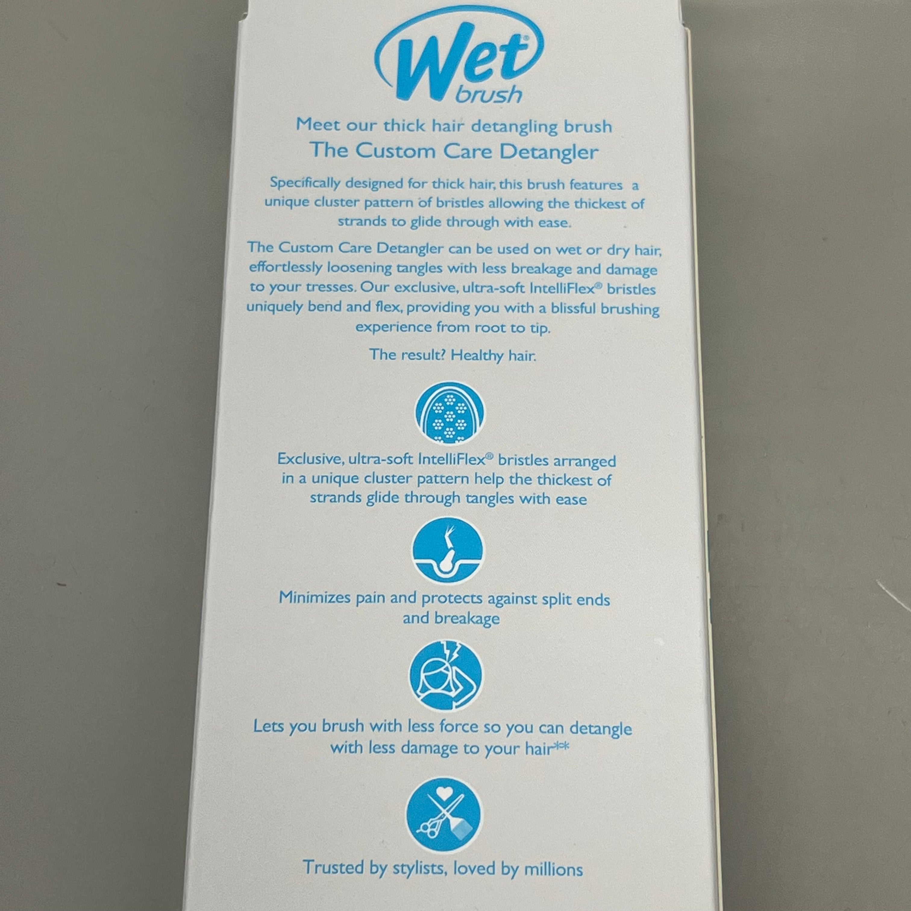 WET BRUSH (2 PACK) Custom Care Detangler Brush-Thick Hair Teal GYSPB830CCTH