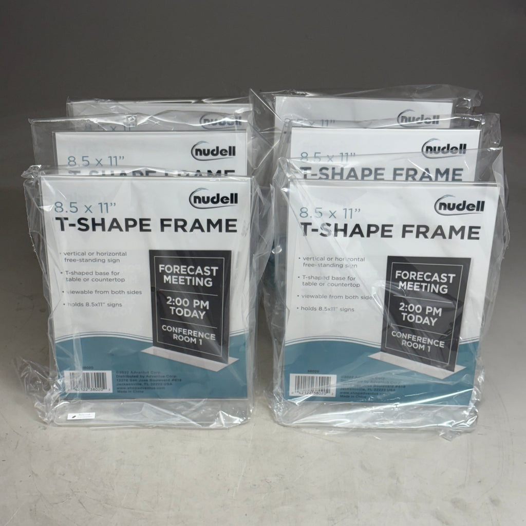 (5 PACK) NUDELL Acrylic Sign Holder 8.5 x 11, case of size sign holders Clear 38020