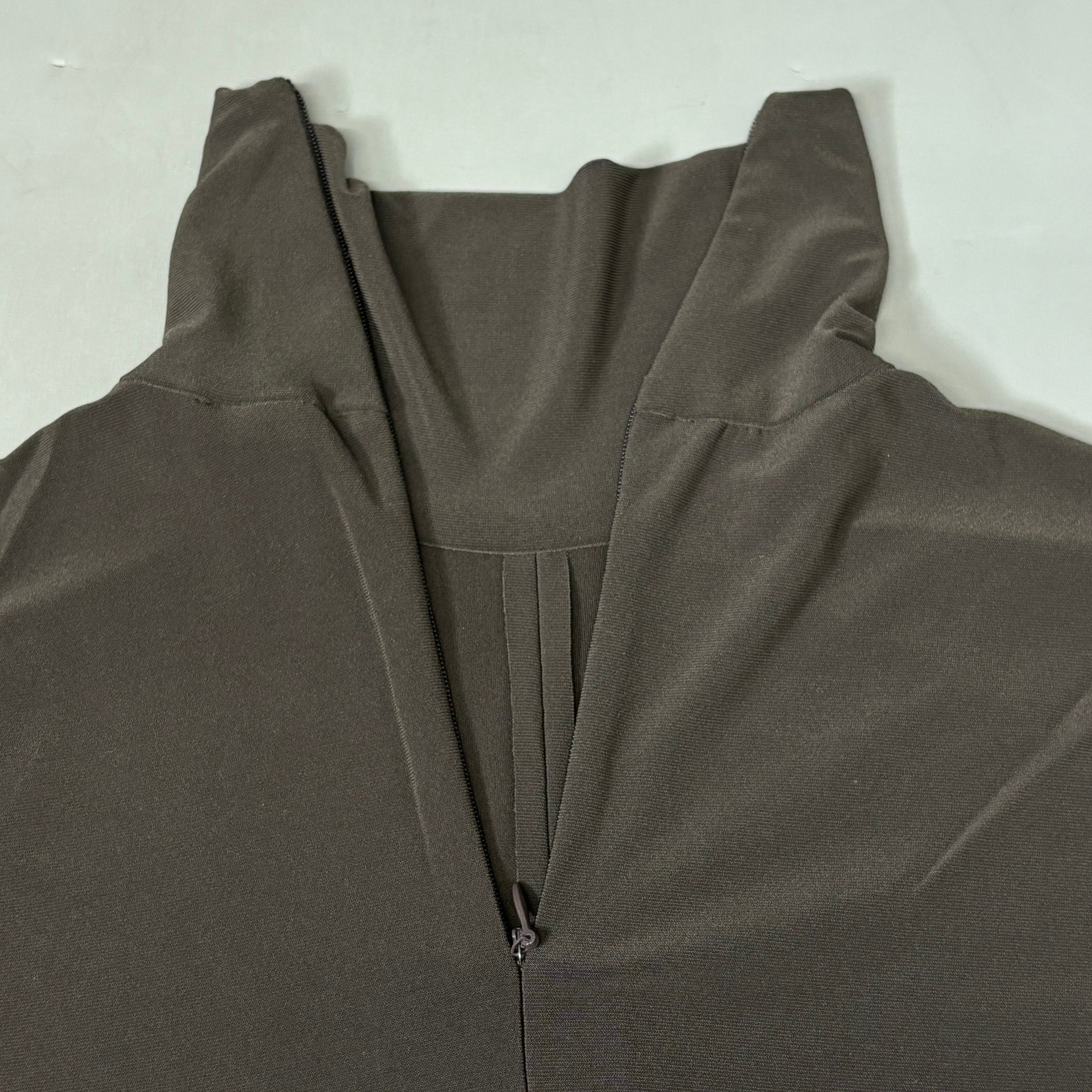 NORMA KAMALI Slim Fit Turtleneck Catsuit w/ Footsie Women's Sz XS/34 Chocolate