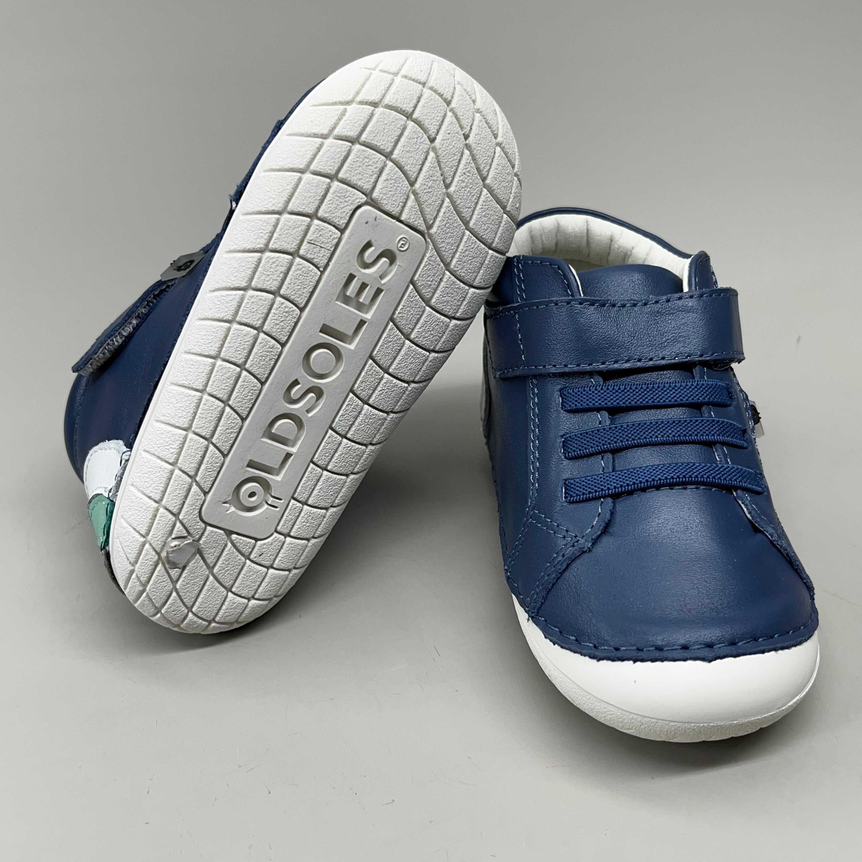 OLD SOLES Baby Rainbow Champster Leather Shoe Sz 19 US 3 Petrol/Snow/Jade/Gris #4091