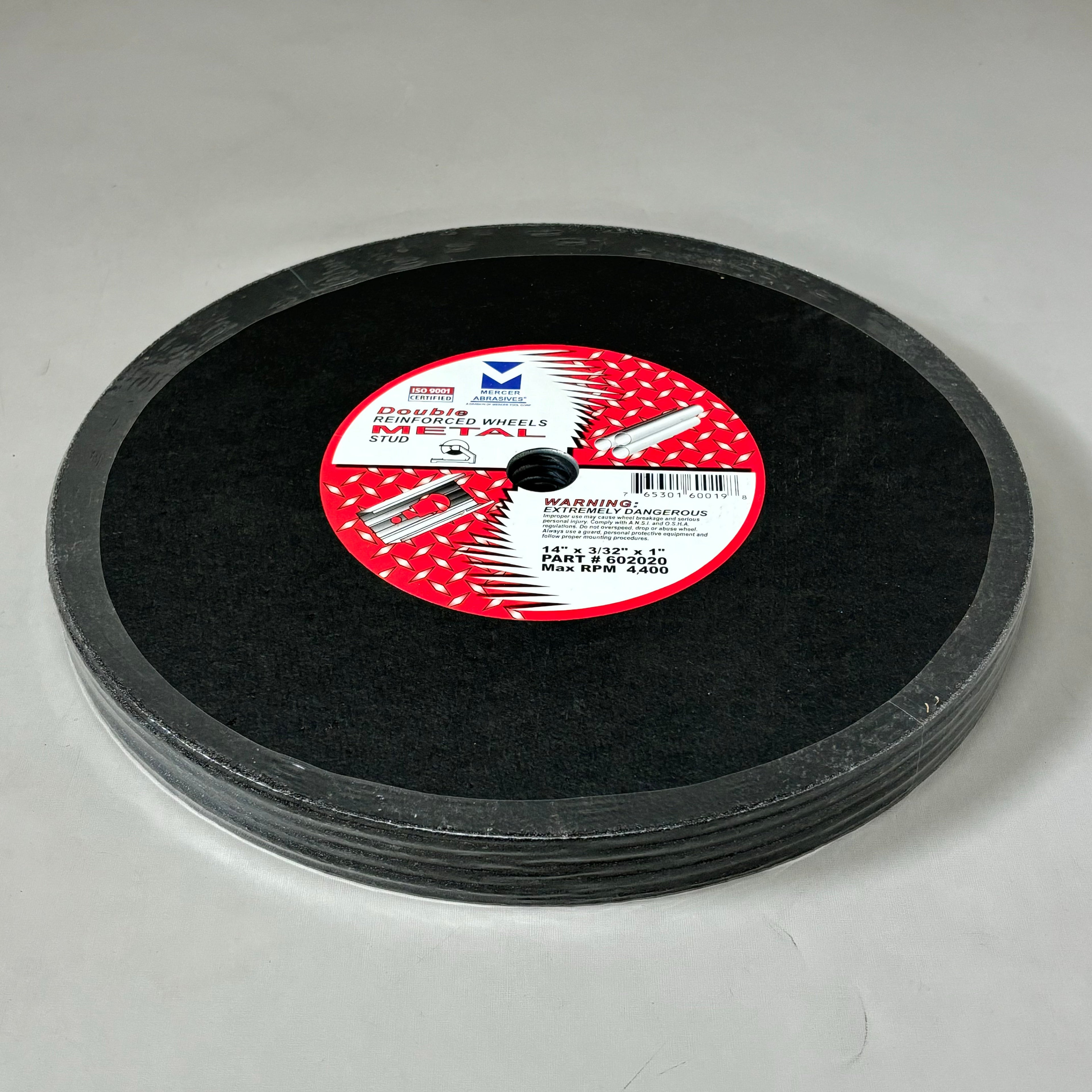 MERCER ABRASIVES (10 PACK) Low Horsepower Chop Saw Wheel 14" x 3/32" x 1" 602020