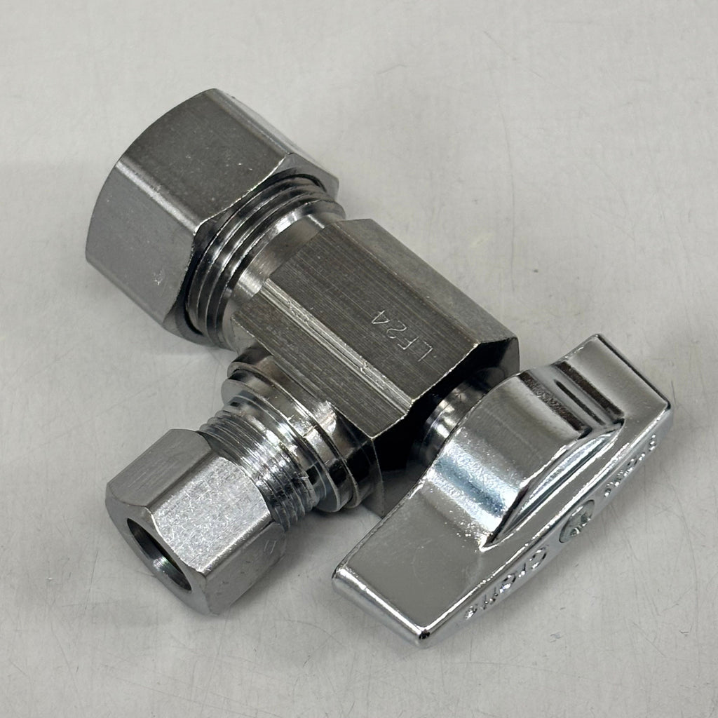 BRASSCRAFT 1/4 Turn Angle Ball Stop 1/2" NOM COMP In X 3/8" OD COMP Out KTCR19XC