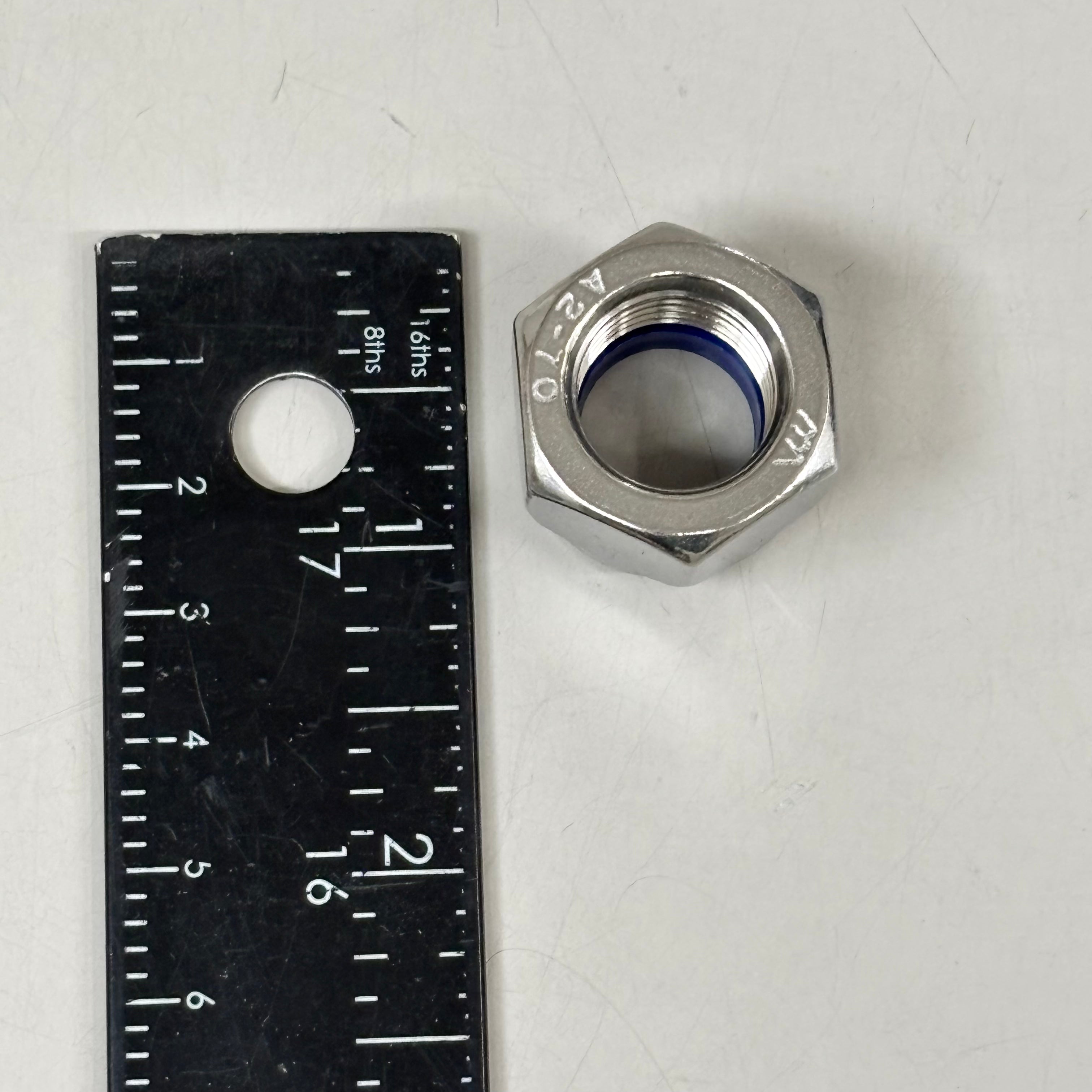 METRIC THREADED (56 PACK) Nylon Insert Locknuts M16-1.50 DIN 985-S.S 9859516150