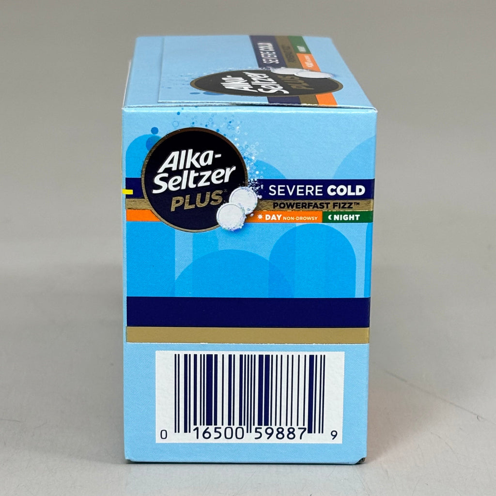 ZA@ ALKA-SELTSER PLUS (2 PACK, 24 TABLETS EACH) Severe Cold 16 Day + 8 Night Tabs BB 03/26 H