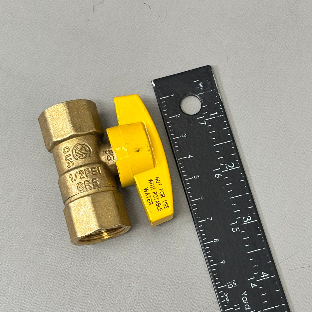 BRASS CRAFT (2 PACK) Italian Made Gas Ball Valve Brass 1/2" FIP X 1/2" FIP TBV8