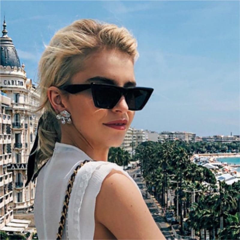 Famous Square Lady Polarized  Cat Eyes Colorful Sunglasses Retro Vintage Trend Oversized sunglasses With UV400 Protection