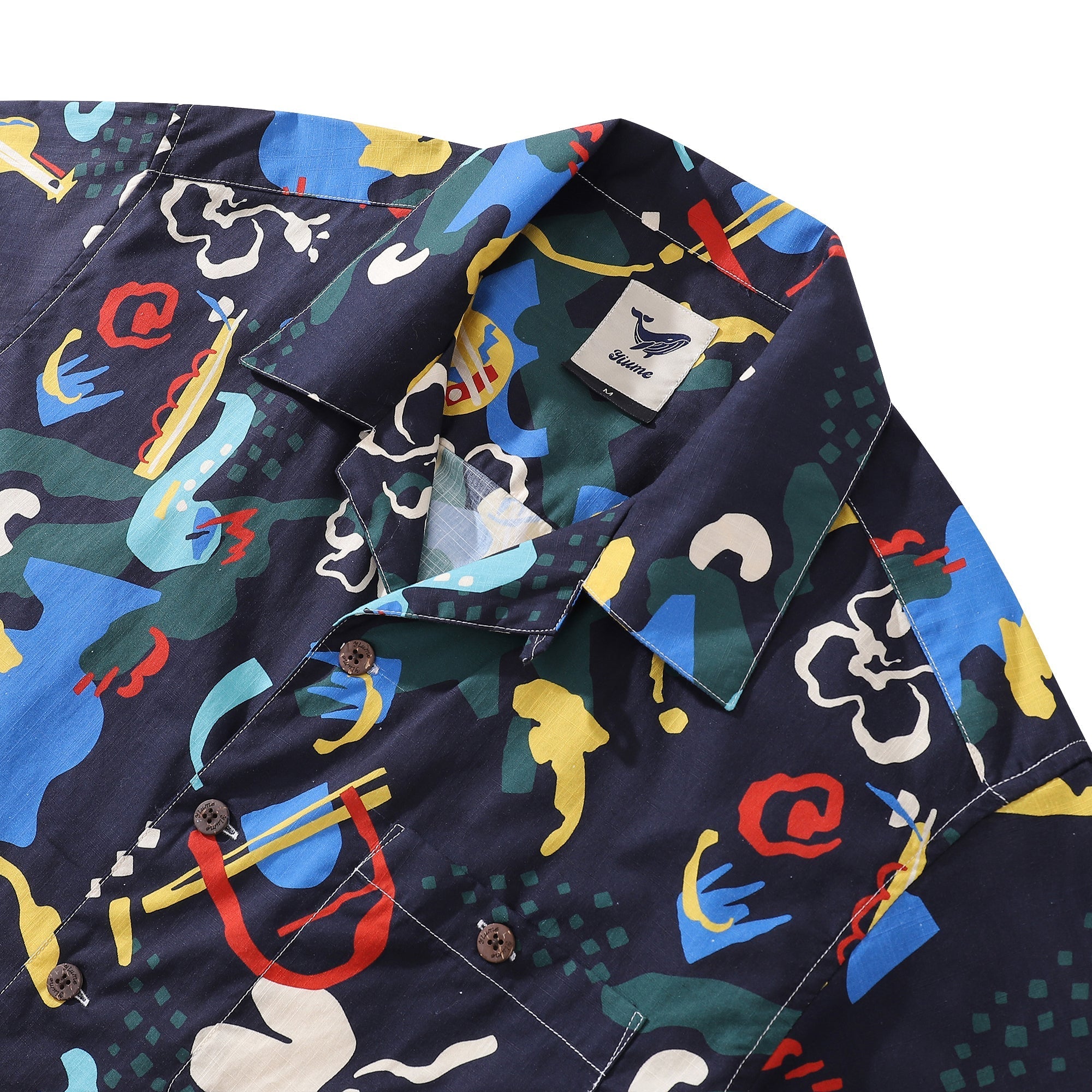 1960s Vintage Hawaiian Shirt For Men Jazz Club Shirt Camp Collar 100% Cotton By Evan