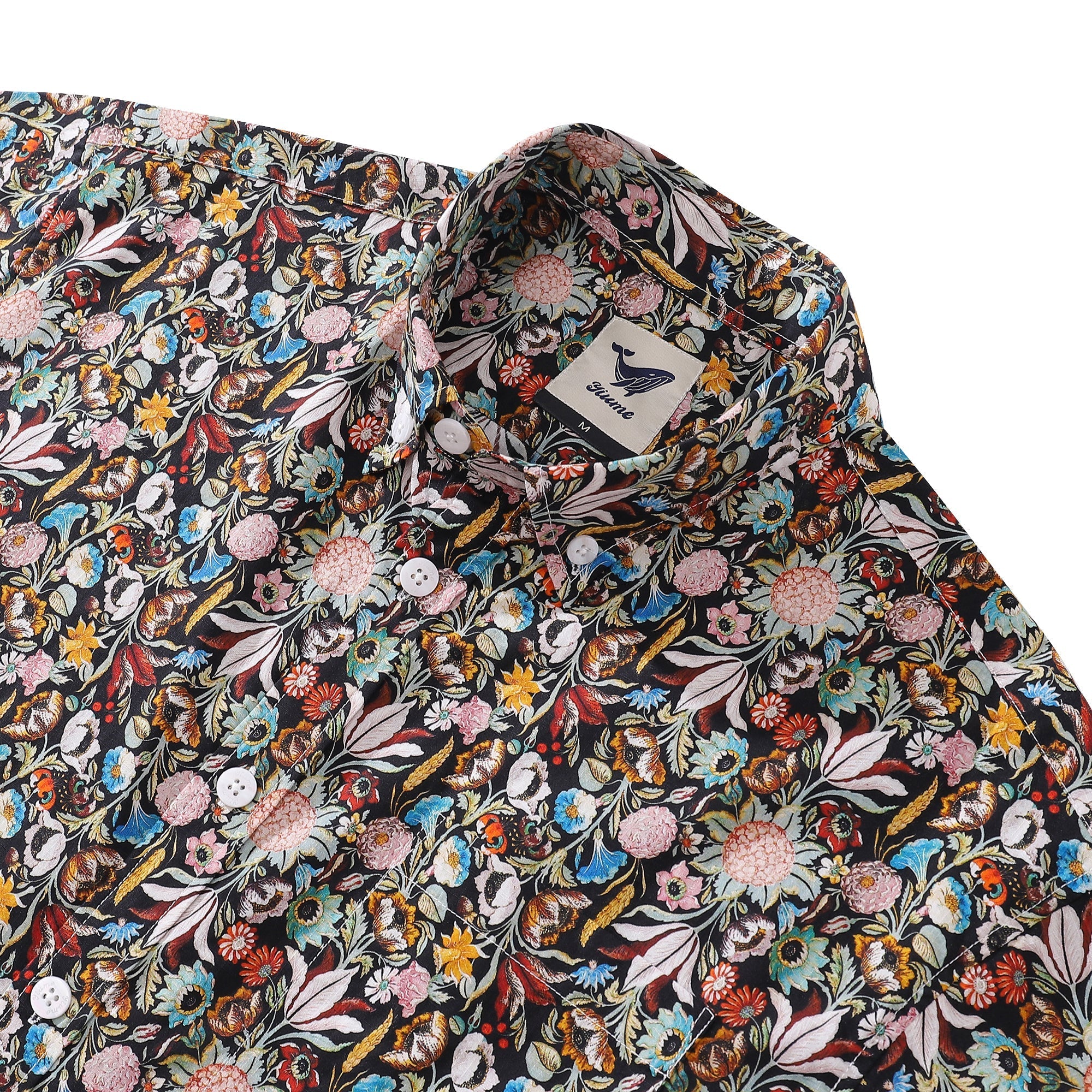 Men's Hawaiian Shirt Vintage Gothic Design Print Cotton Button-down Short Sleeve Aloha Shirt By Amy