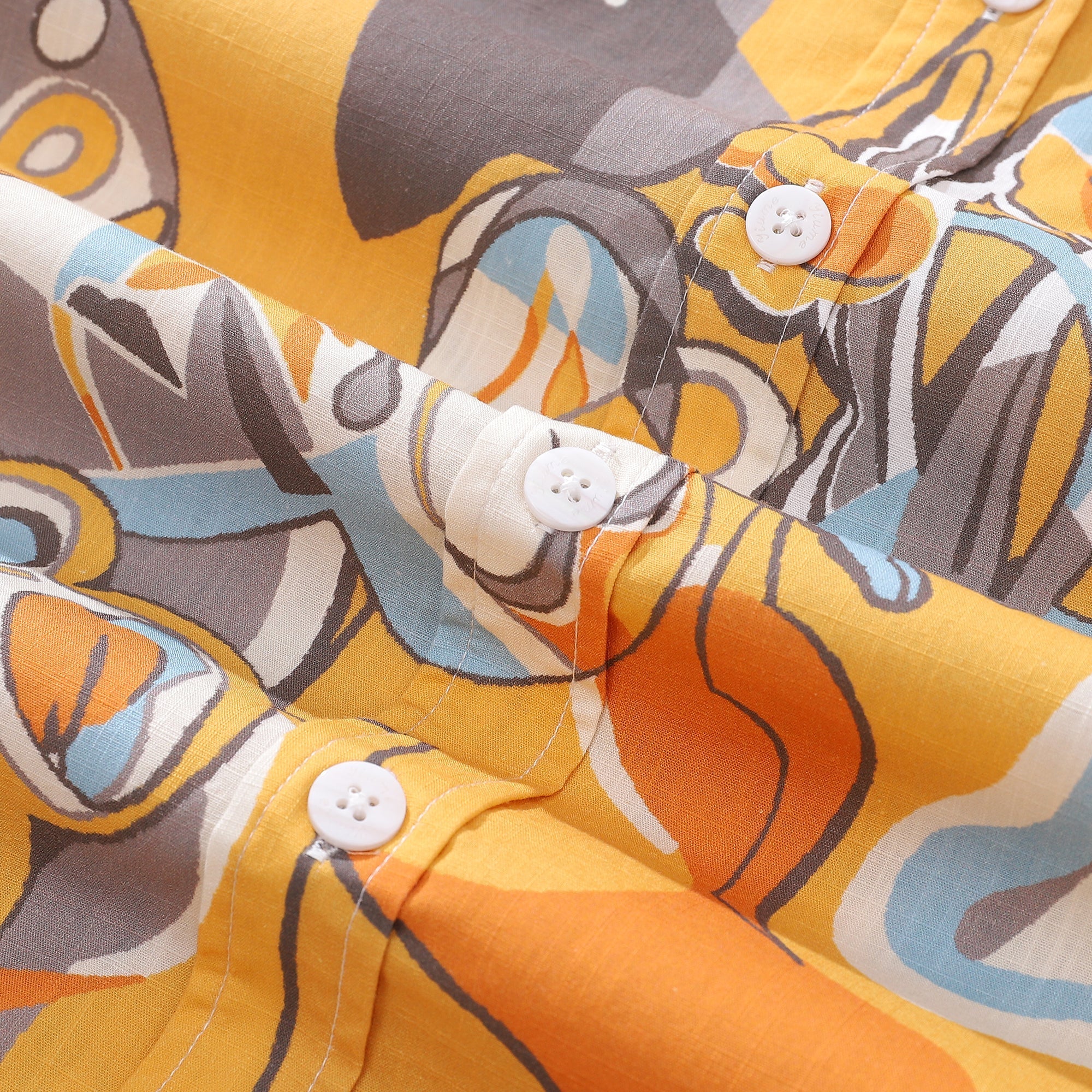 Men's Hawaiian Shirt Tropical Jazz Print Cotton Button-down Short Sleeve Aloha Shirt By Evan