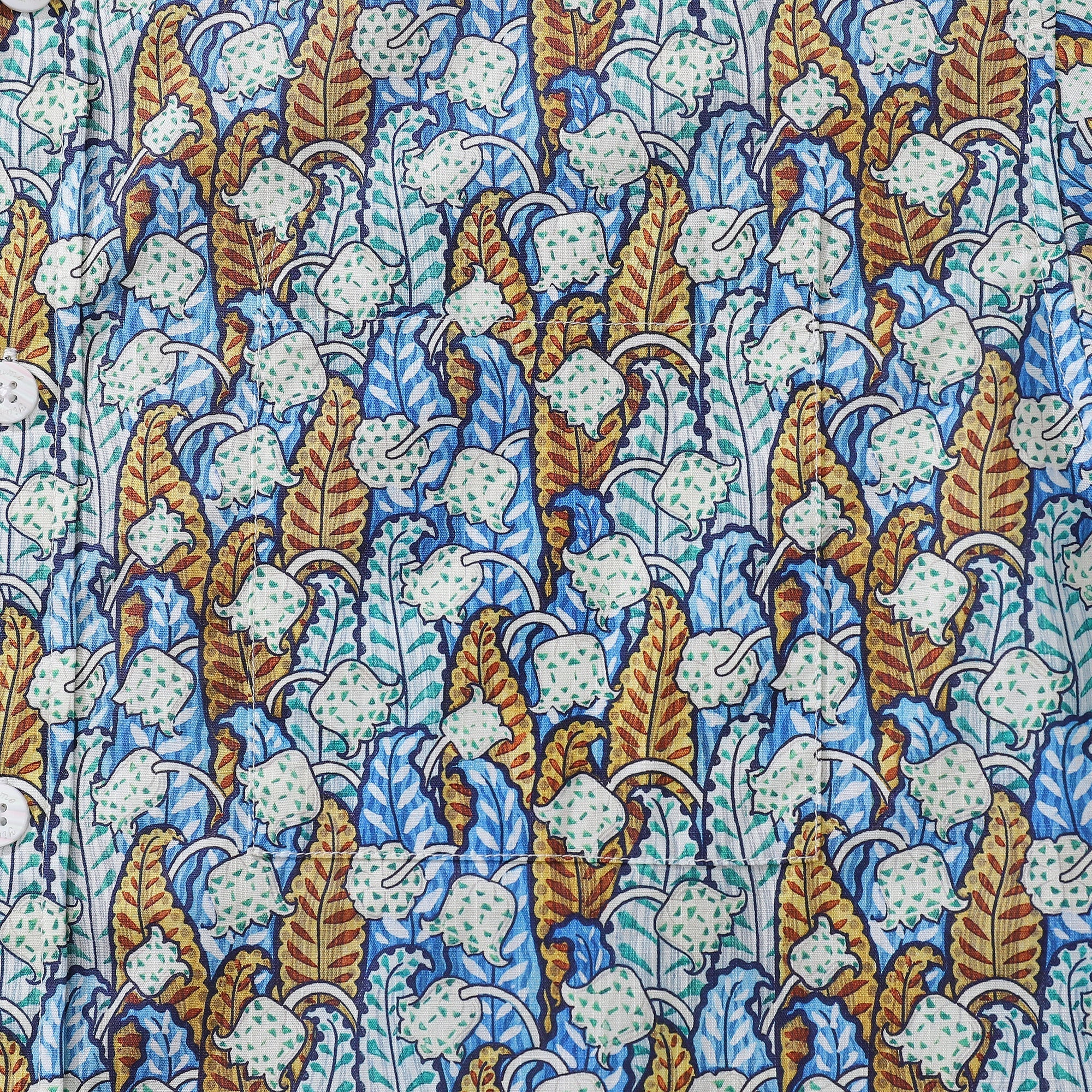 Men's Hawaiian Shirt Lily of the Valley Print Cotton Button-down By Amy