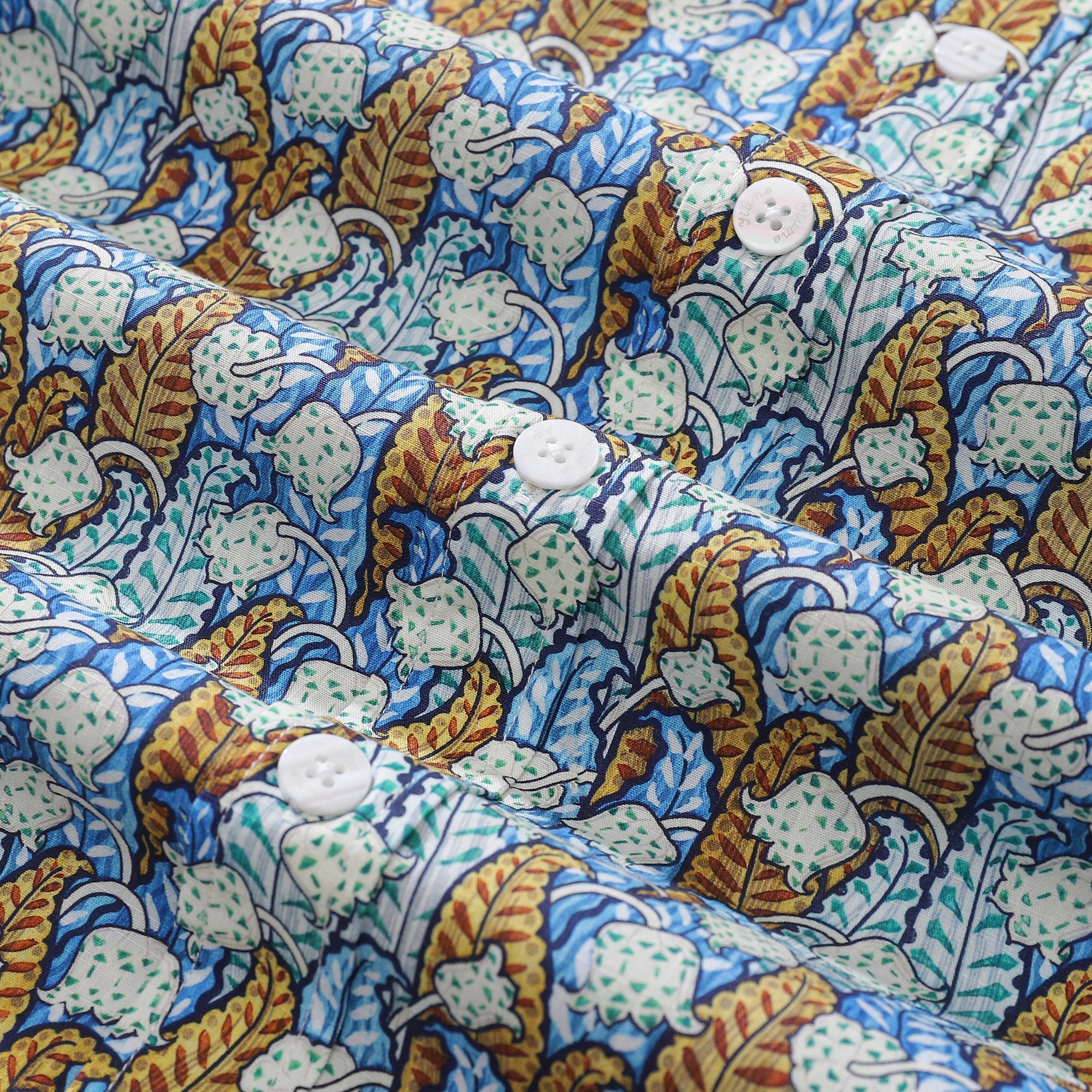 Men's Hawaiian Shirt Lily of the Valley Print Cotton Button-down By Amy