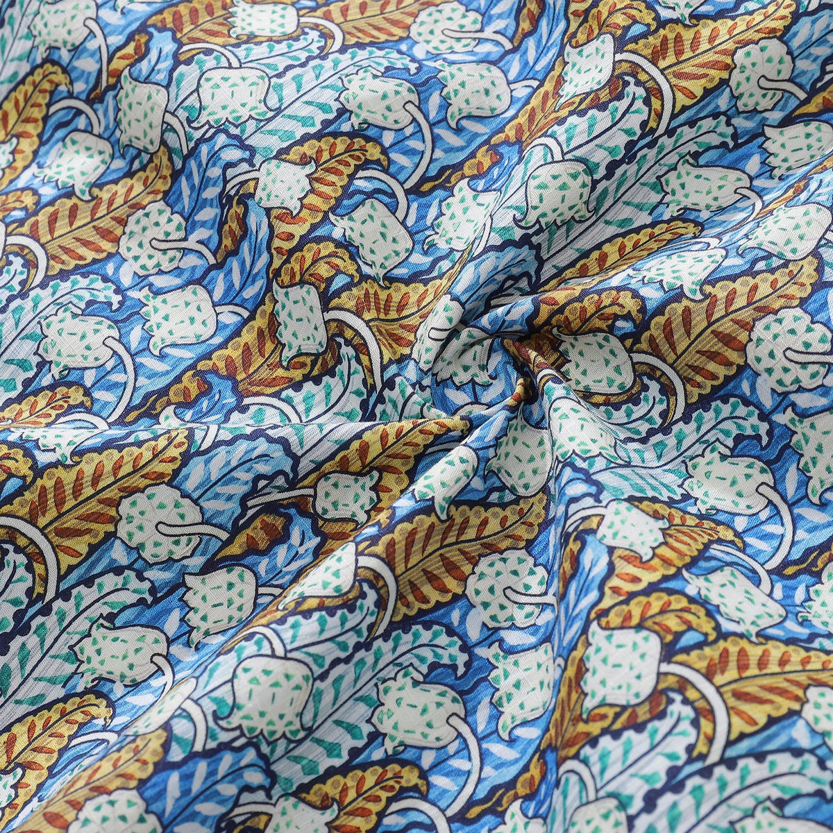 Men's Hawaiian Shirt Lily of the Valley Print Cotton Button-down By Amy