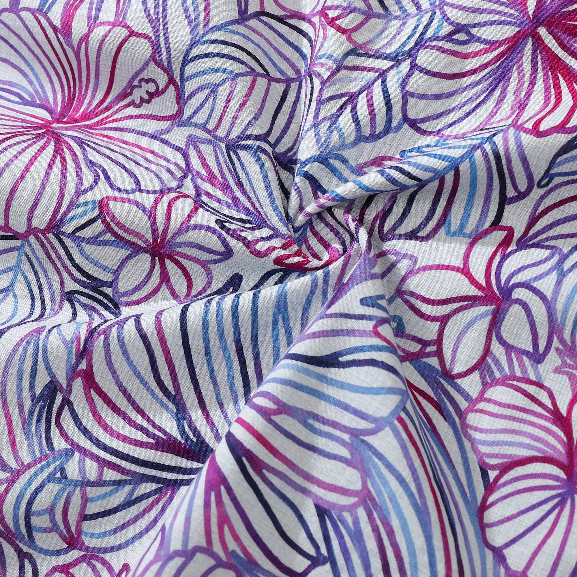 Men's Hawaiian Shirt Purple Tropical Floral Cotton Aloha Shirt Button Down By Amy