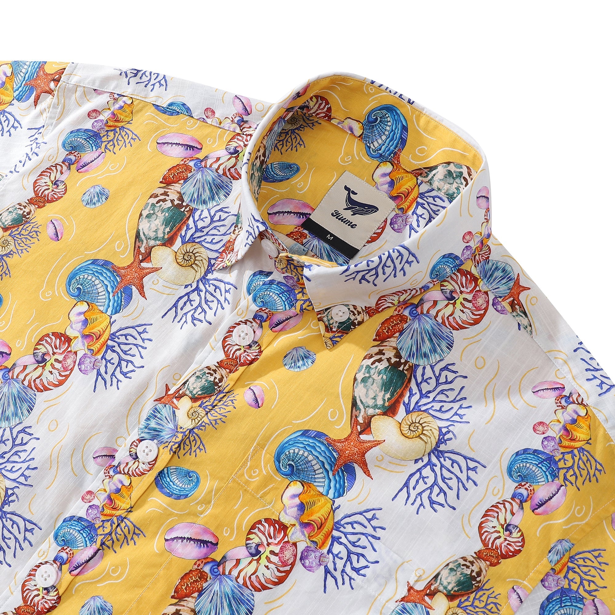 Men's Hawaiian Shirt Shell-Stripes Short Sleeve Aloha By Sylvia