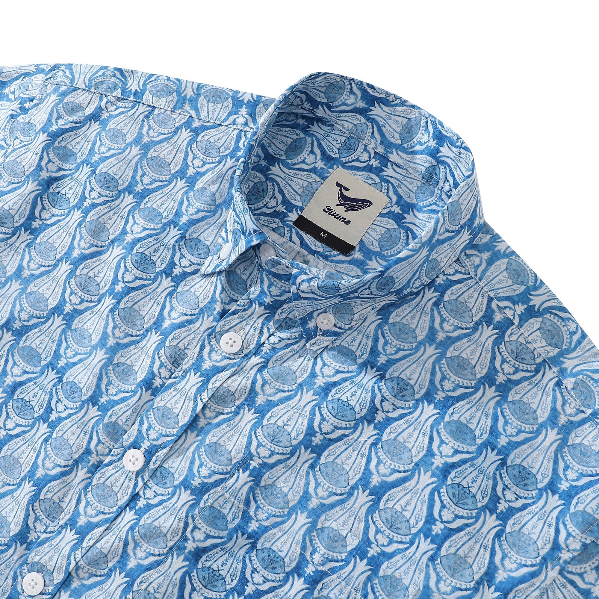 Men's Hawaiian Shirt Vintage Flowers Print Cotton Button-down By Amy