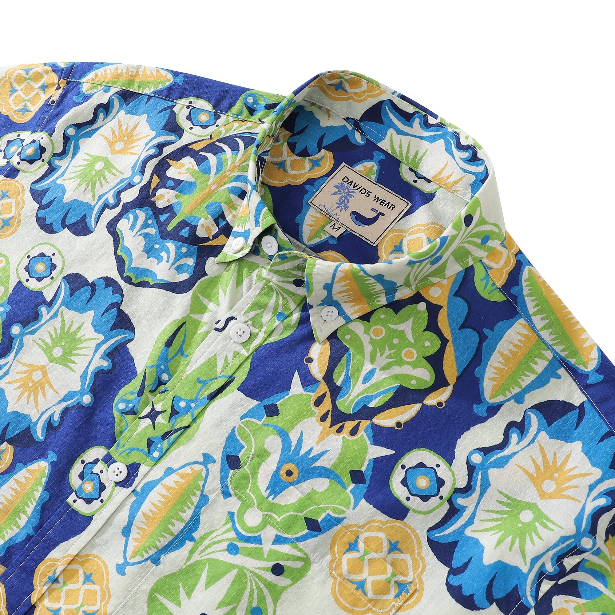 Hawaiian Shirts For Men Vintage Cotton Button Down Totem and Jewelry Short Sleeve Aloha Shirt By Evan