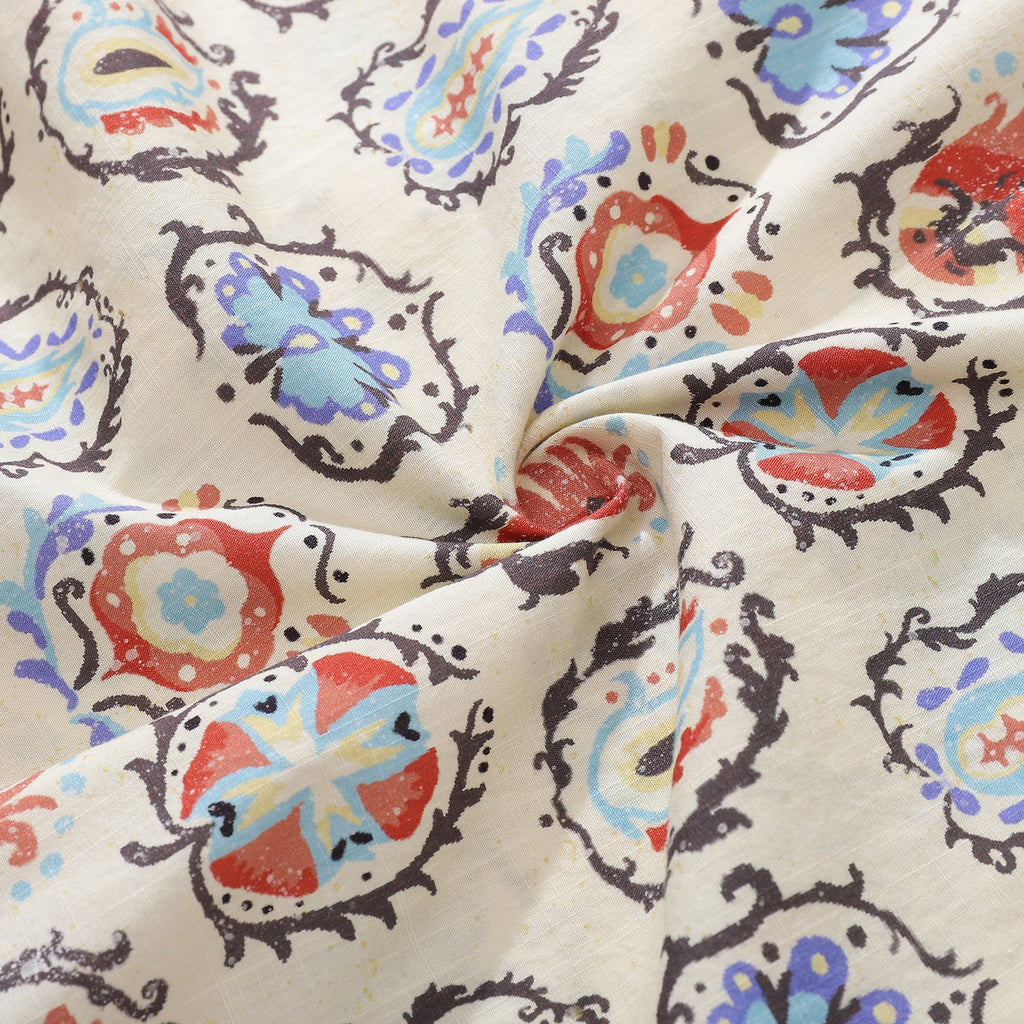 Men's Hawaiian Shirt Glamorous Market Print Cotton Button-down Short Sleeve Aloha Shirt By Evan