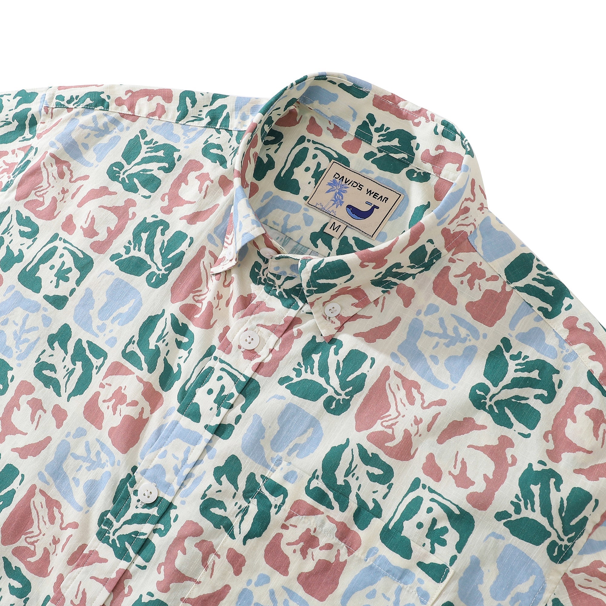 Valentine's Day Hawaiian Shirts For Men Vintage Cotton Button Down Rose Seal Short Sleeve Aloha Shirt By Evan