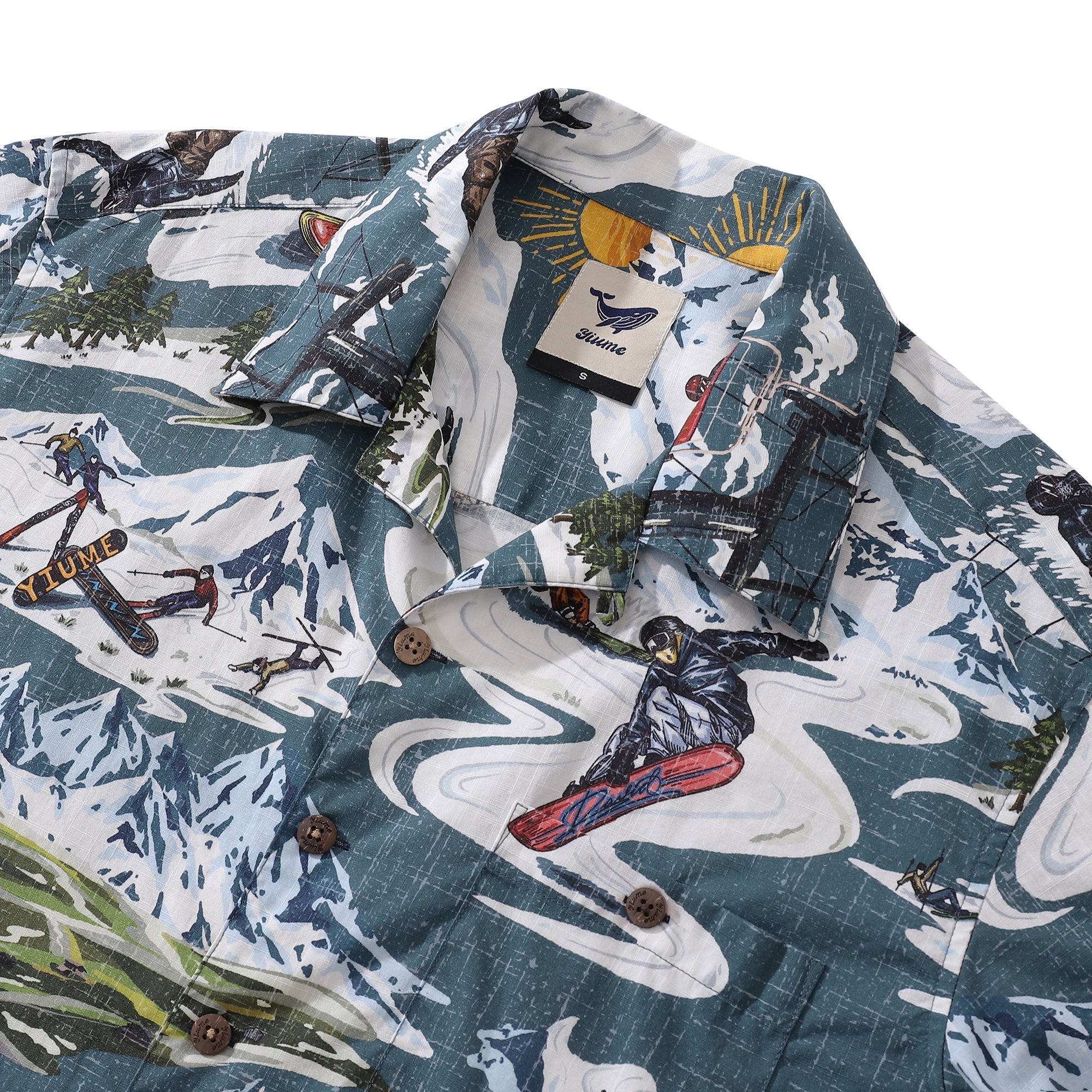 Hawaiian Shirt For Powder Rush Shirt Camp Collar 100% Cotton By Sun