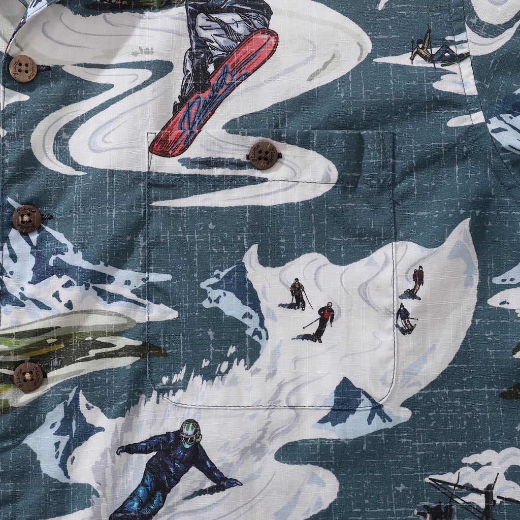 Hawaiian Shirt For Powder Rush Shirt Camp Collar 100% Cotton By Sun