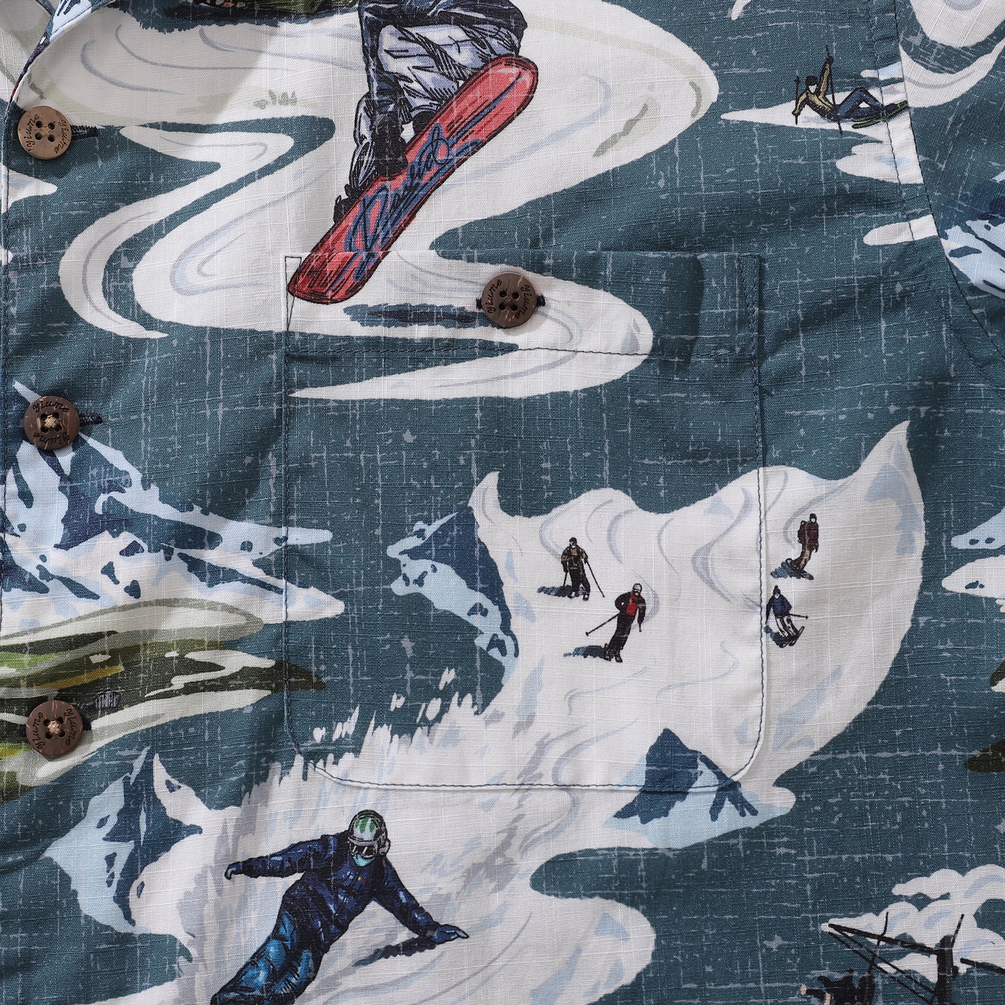 Hawaiian Shirt For Powder Rush Shirt Camp Collar 100% Cotton By Sun