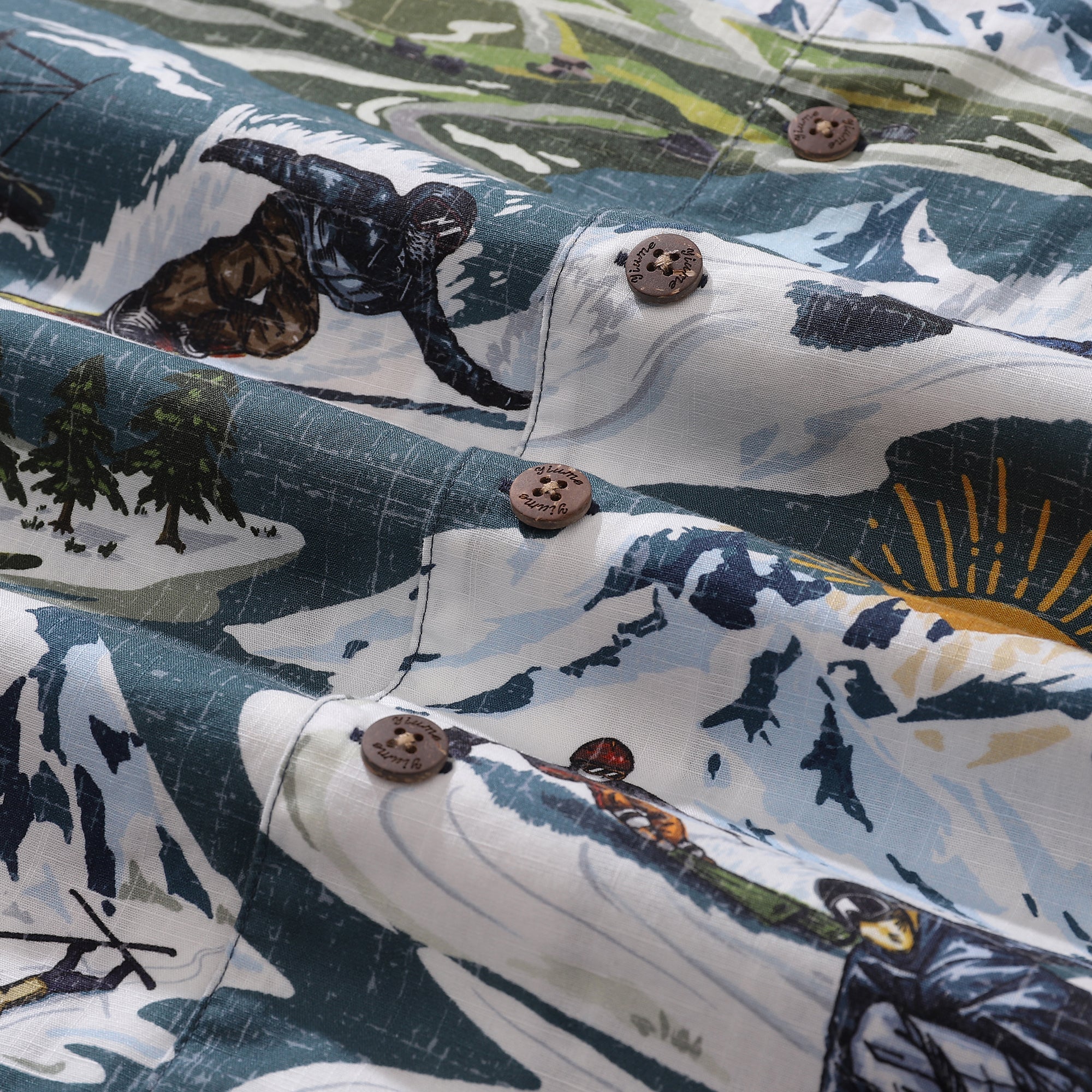 Hawaiian Shirt For Powder Rush Shirt Camp Collar 100% Cotton By Sun