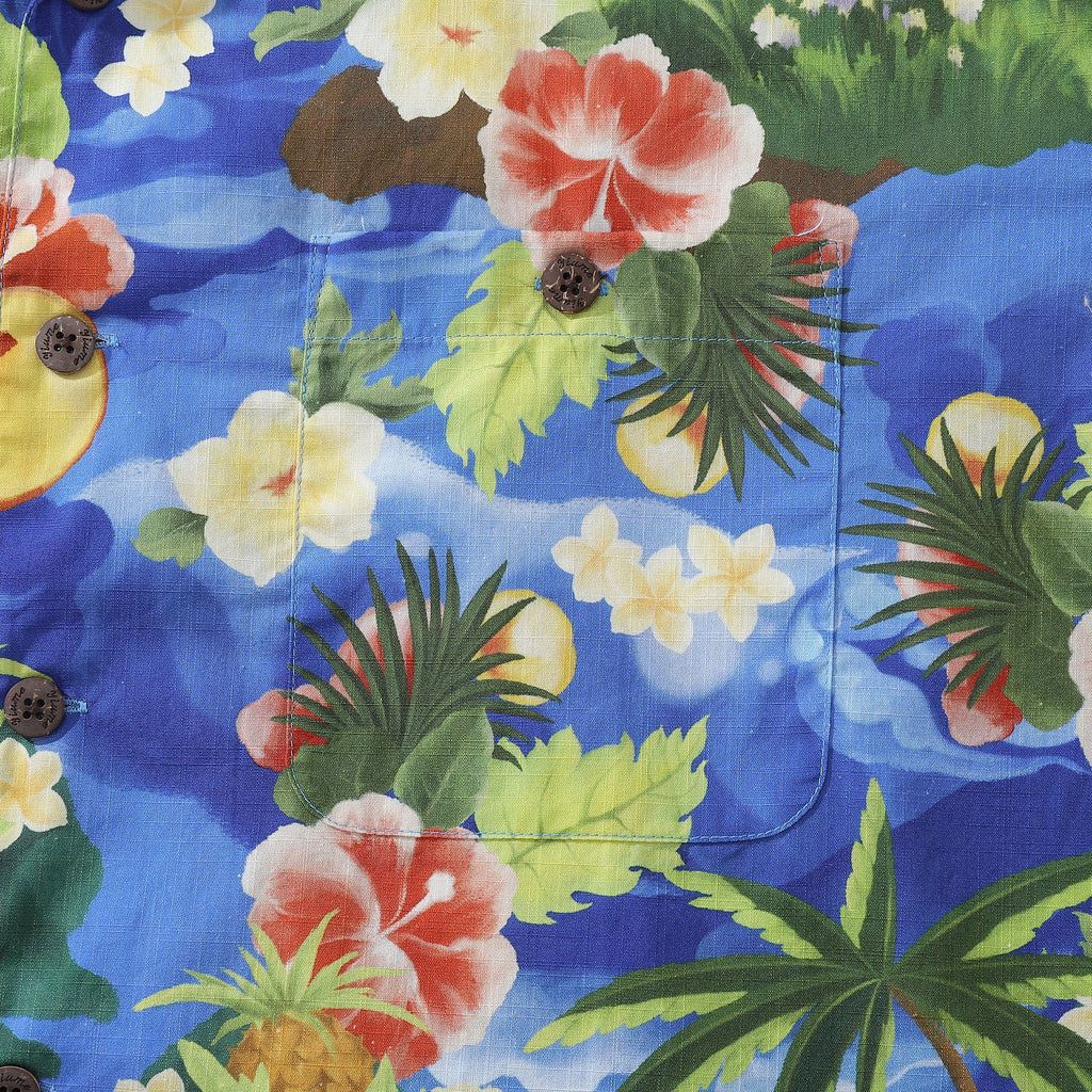 1960s Vintage Hawaiian Shirt For Men Island Folk Song Shirt Camp Collar 100% Cotton By Evan