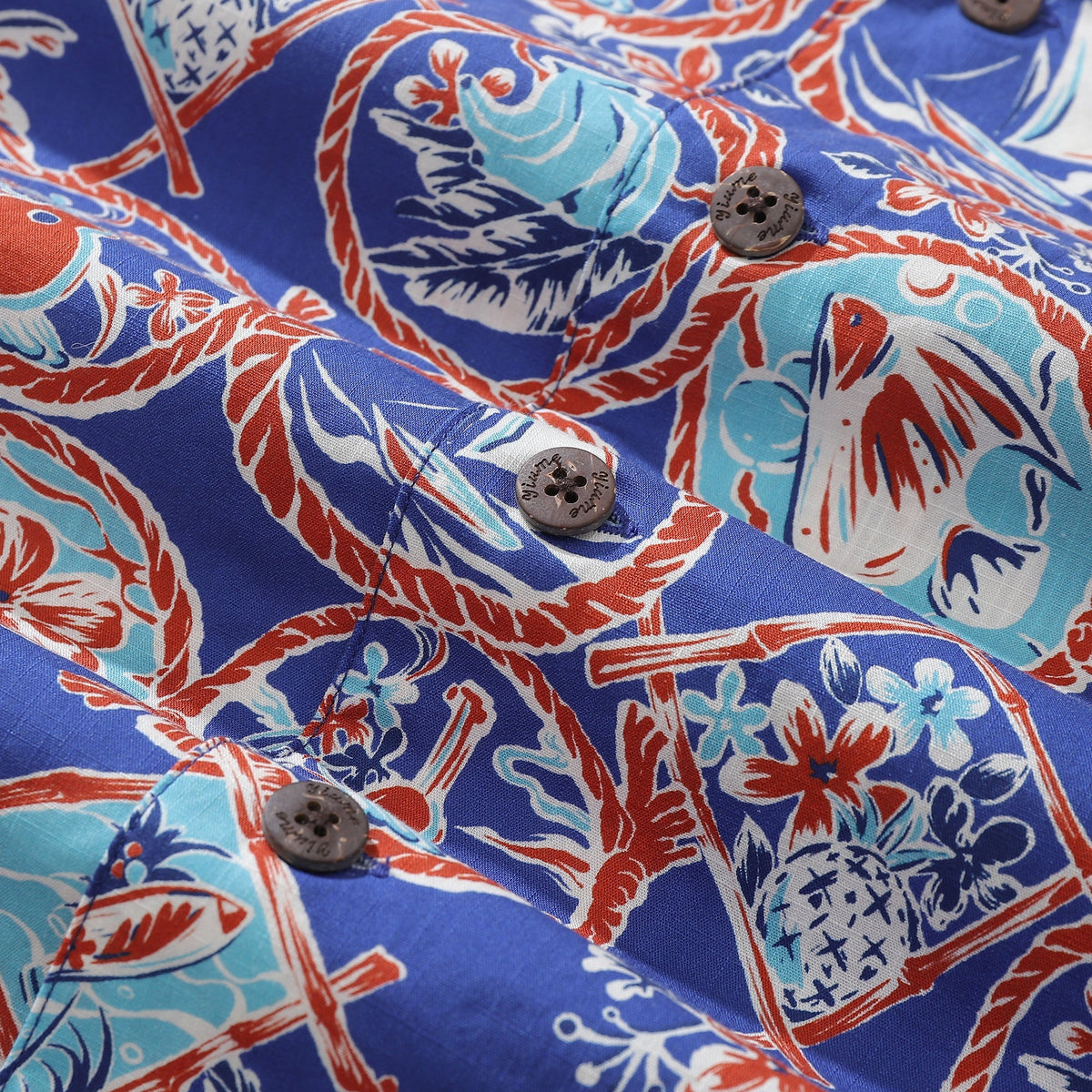 1960s Vintage Hawaiian Shirt For Men Table Time Shirt Camp Collar 100% Cotton By Evan
