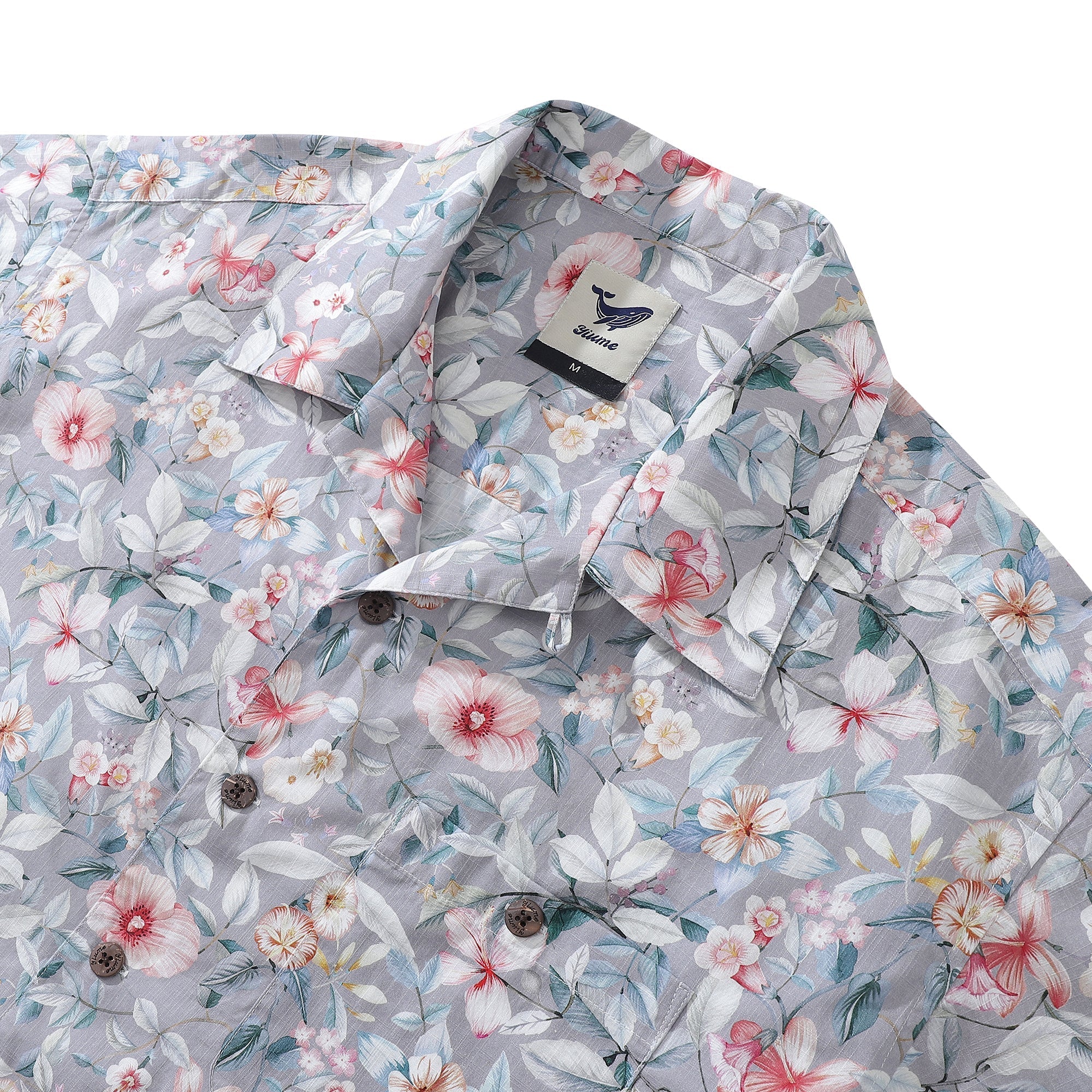 Hawaiian Shirt For Men Sea of Flowers Shirt Camp Collar 100% Cotton By Amy