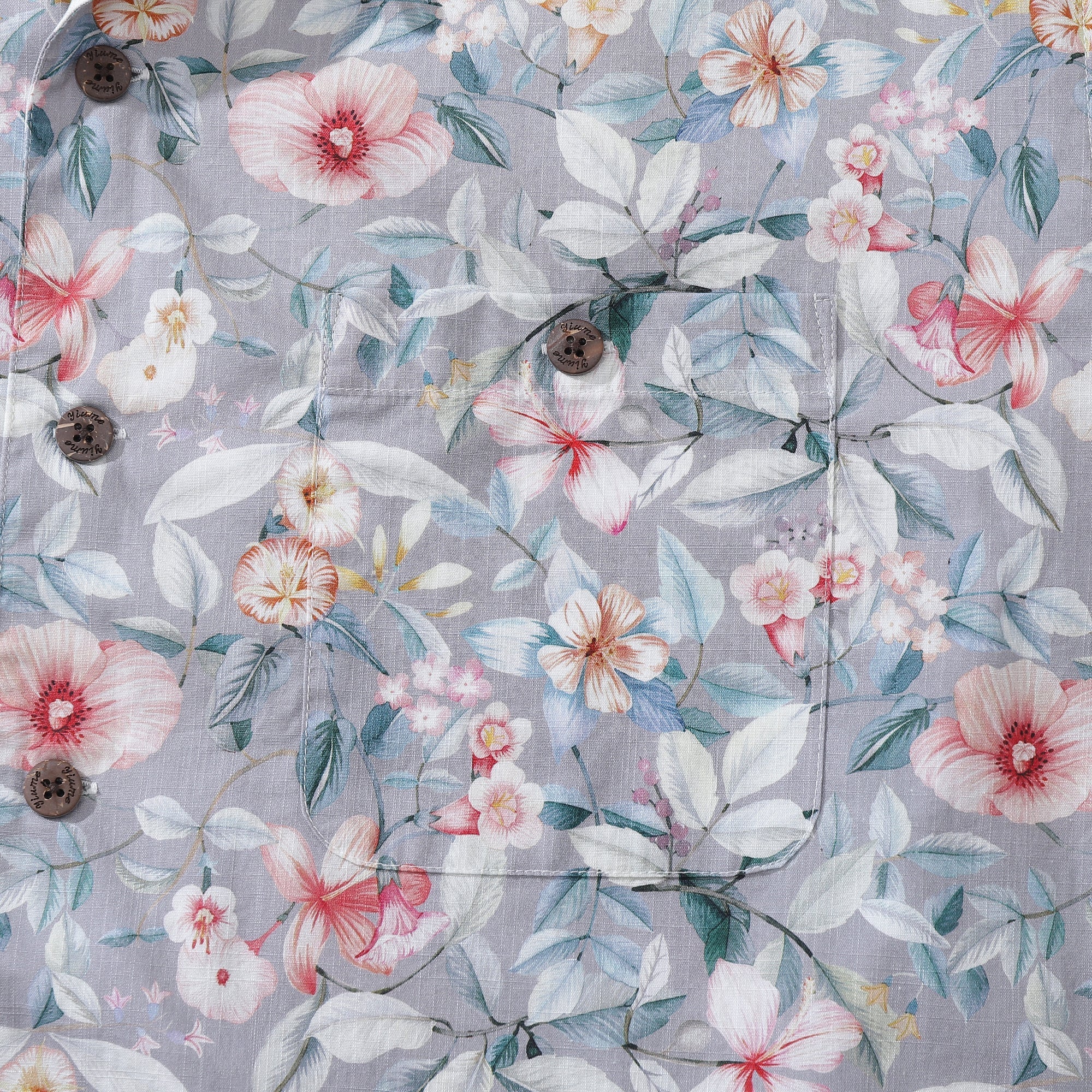 Hawaiian Shirt For Men Sea of Flowers Shirt Camp Collar 100% Cotton By Amy