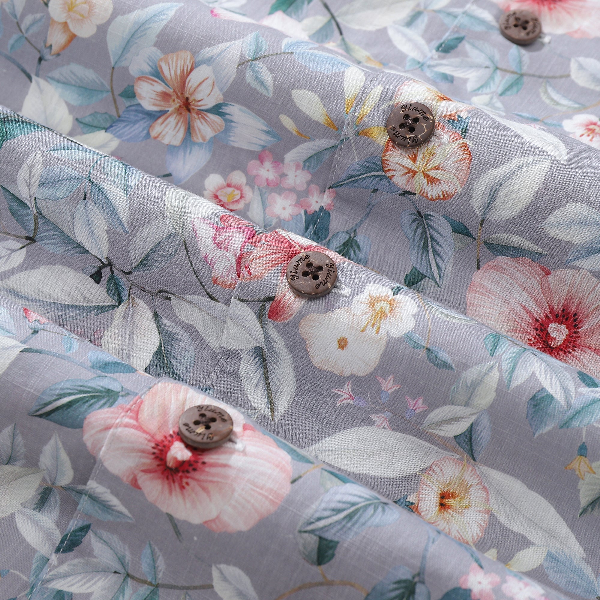 Hawaiian Shirt For Men Sea of Flowers Shirt Camp Collar 100% Cotton By Amy