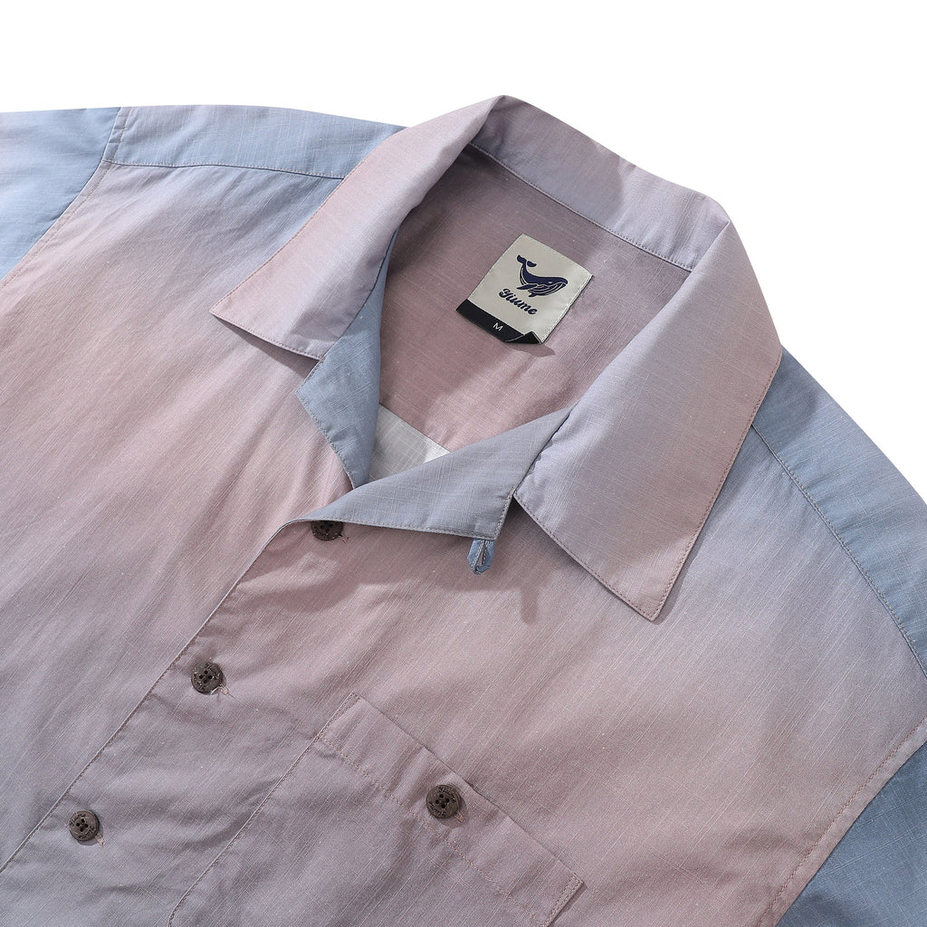 1950s Vintage Hawaiian Shirt For Men Navigation Shirt Camp Collar 100% Cotton By Sylvia