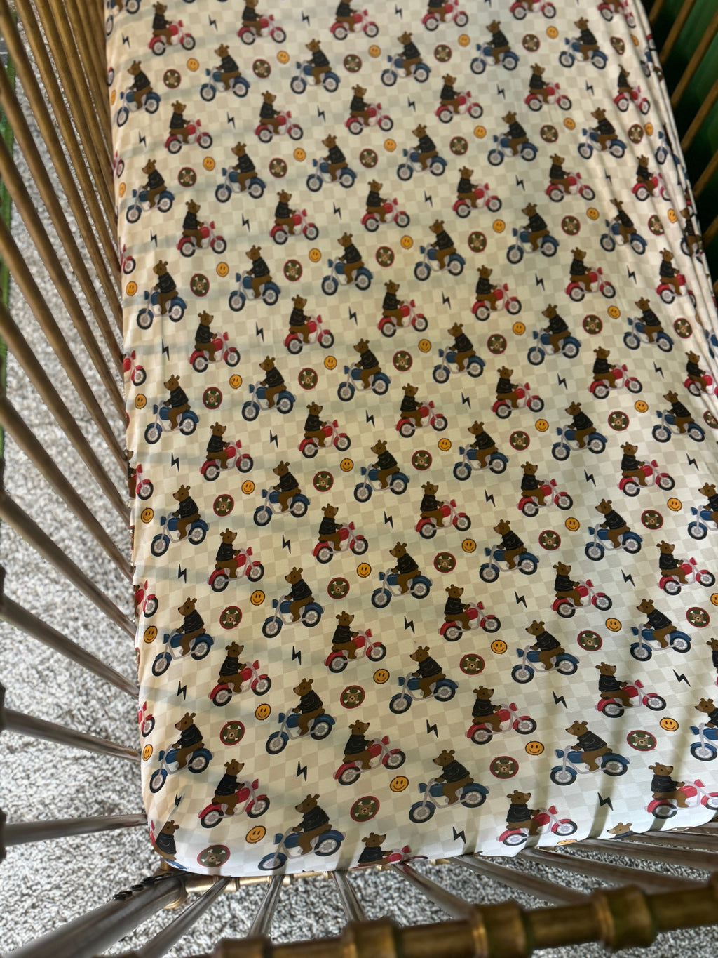 Biker Bear Crib Sheets (Bear Cub Biker Club)