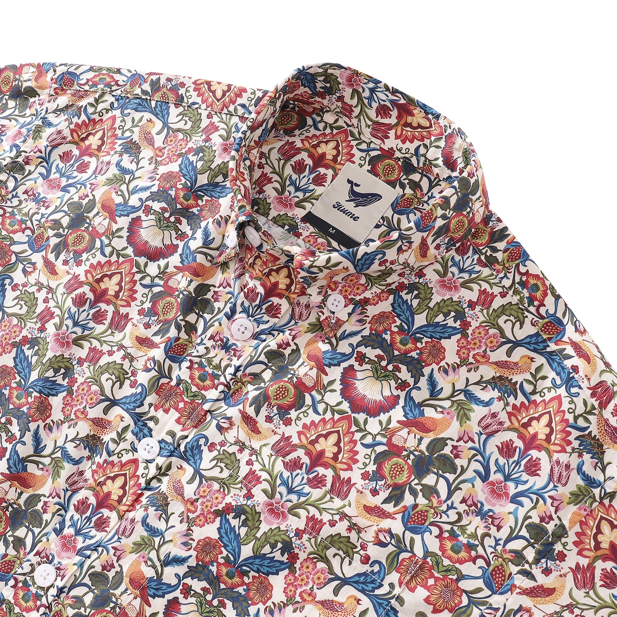 Men's Hawaiian Shirt Rural Charm Print Cotton Button-down Short Sleeve Aloha Shirt By Amy