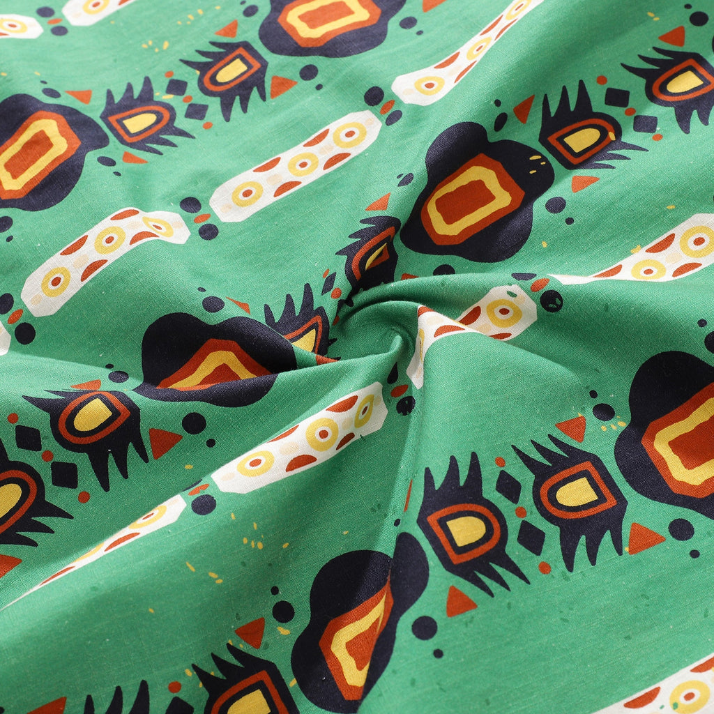 Men's 1970s Vintage Hawaiian Shirt Nation of the South Print Cotton Button-down Short Sleeve Aloha Shirt By Evan