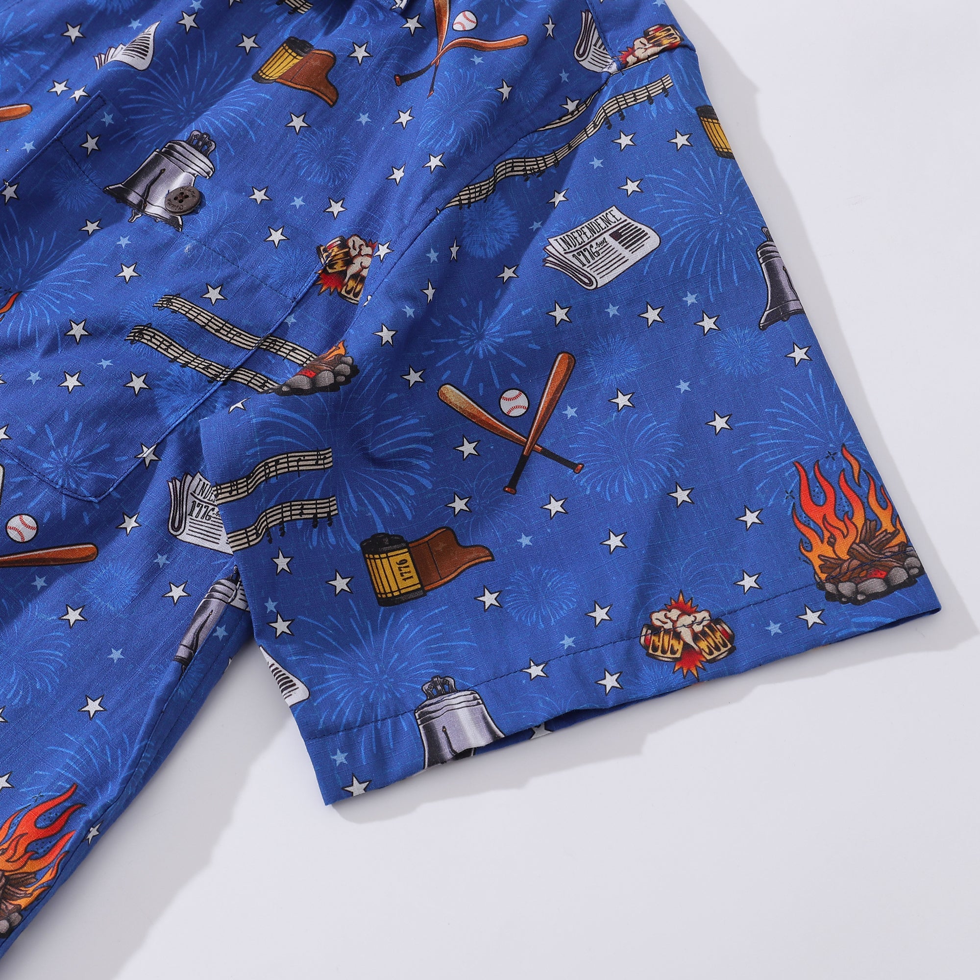 Independence Day Hawaiian Shirt For Men Celebrating Freedom Shirt Camp Collar 100% Cotton By Sun