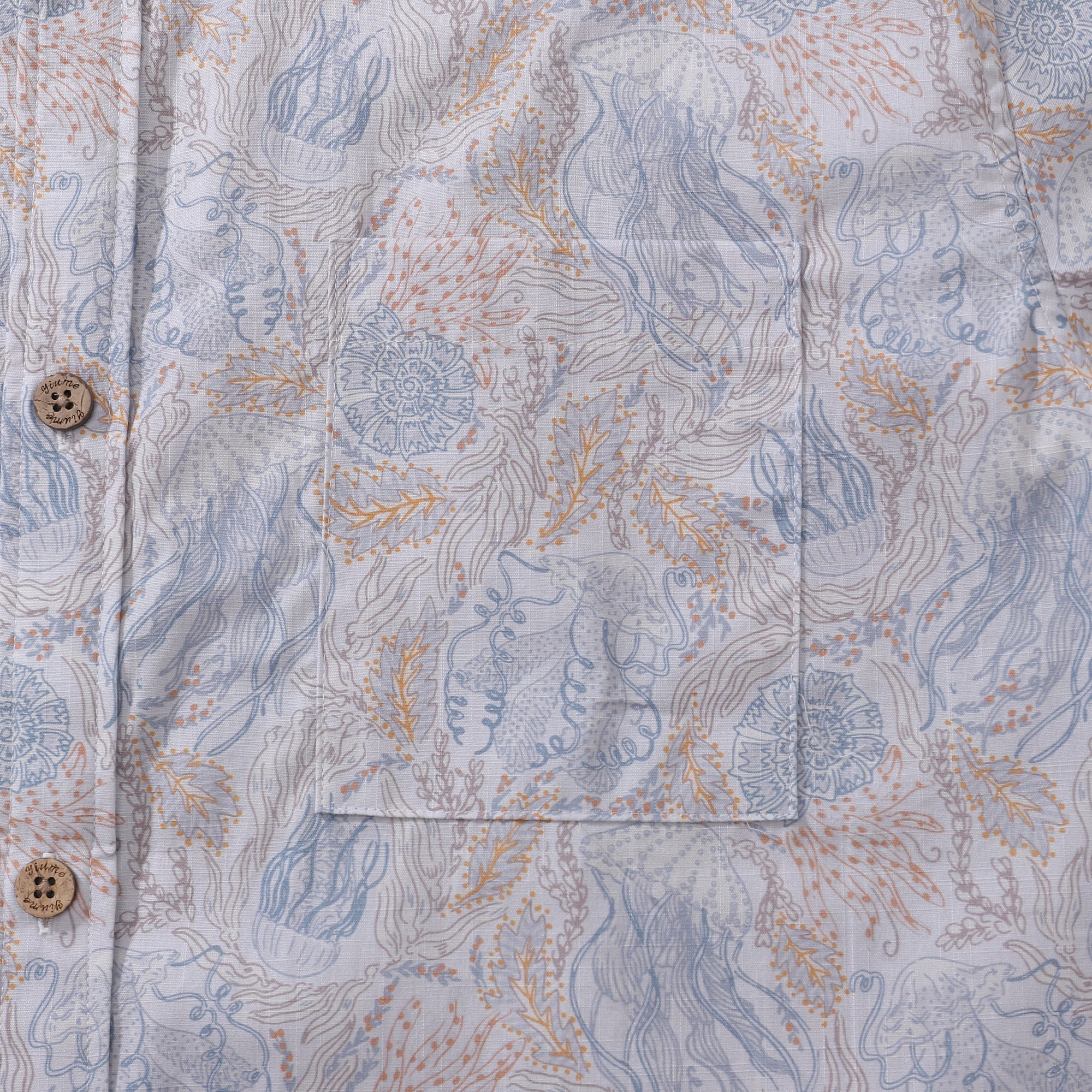 Men's Hawaiian Shirt Jellyfish Seascape By Andrea Leonelli Cotton Button-down Short Sleeve Aloha Shirt