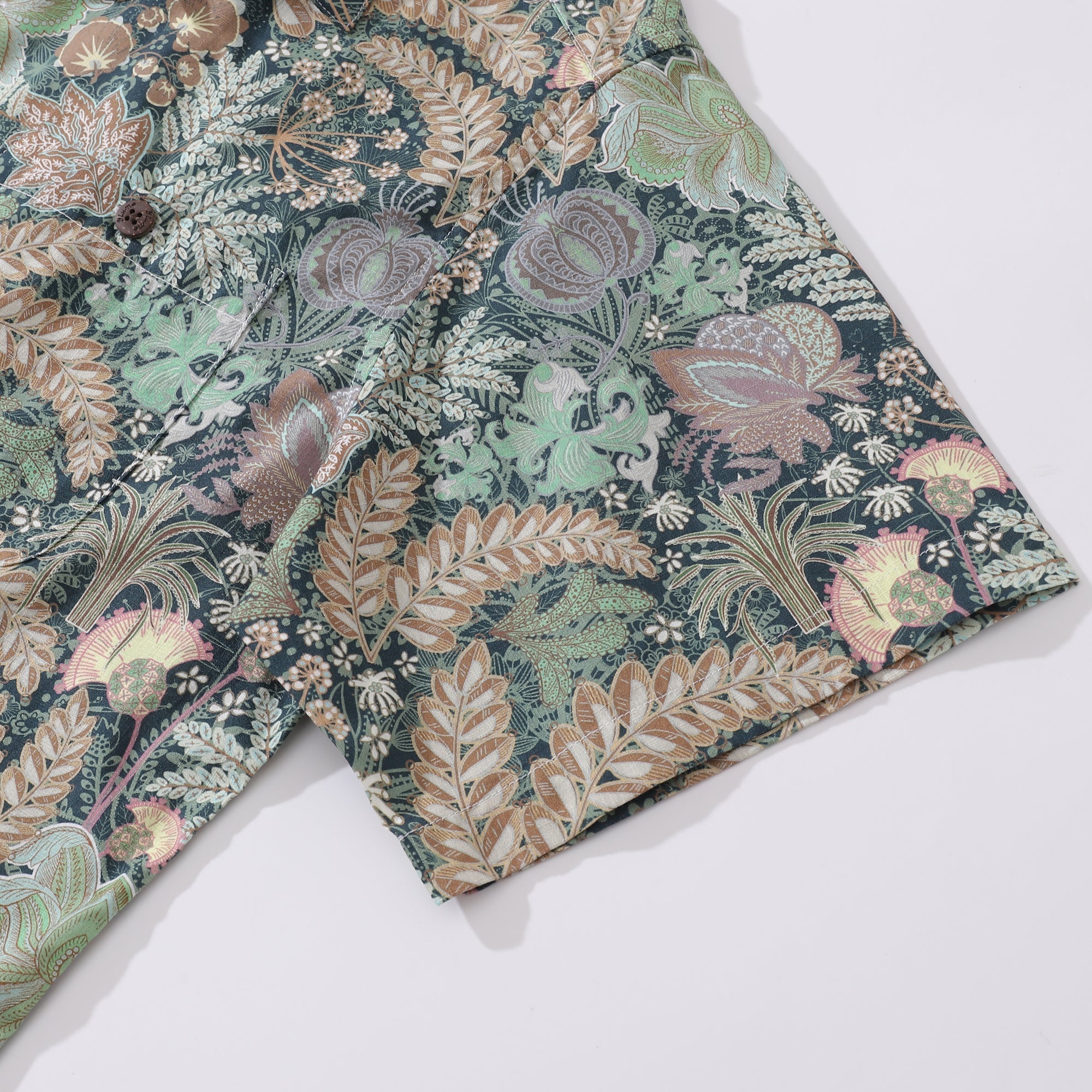 1950s Vintage Hawaiian Shirt For Men Lush Greenery Shirt Camp Collar 100% Cotton By Cigar