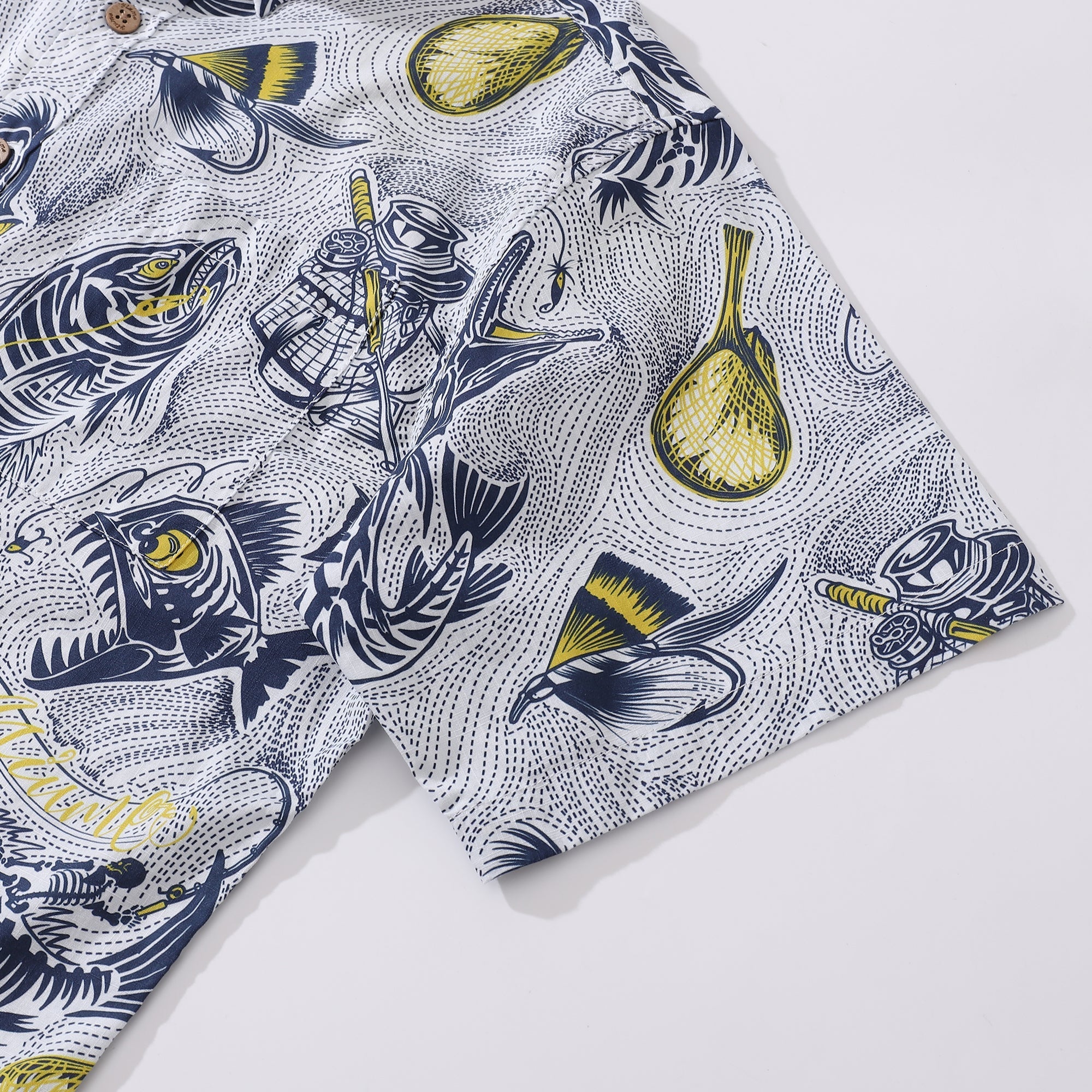 Men's Hawaiian Shirt Showdown at the Shore Cotton Button-down Short Sleeve Aloha Shirt By Sun