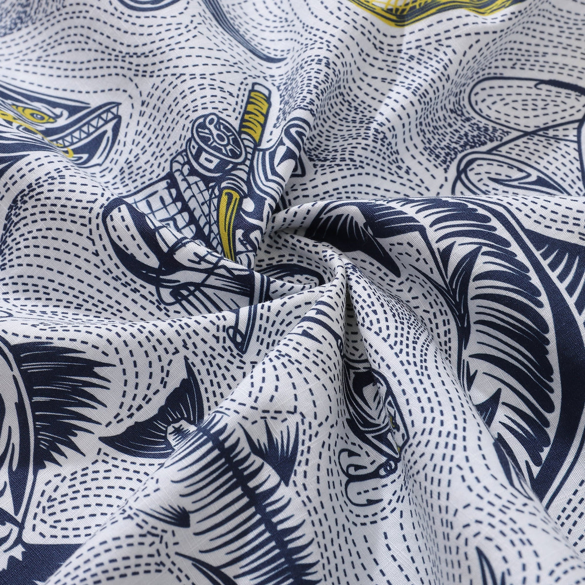 Men's Hawaiian Shirt Showdown at the Shore Cotton Button-down Short Sleeve Aloha Shirt By Sun