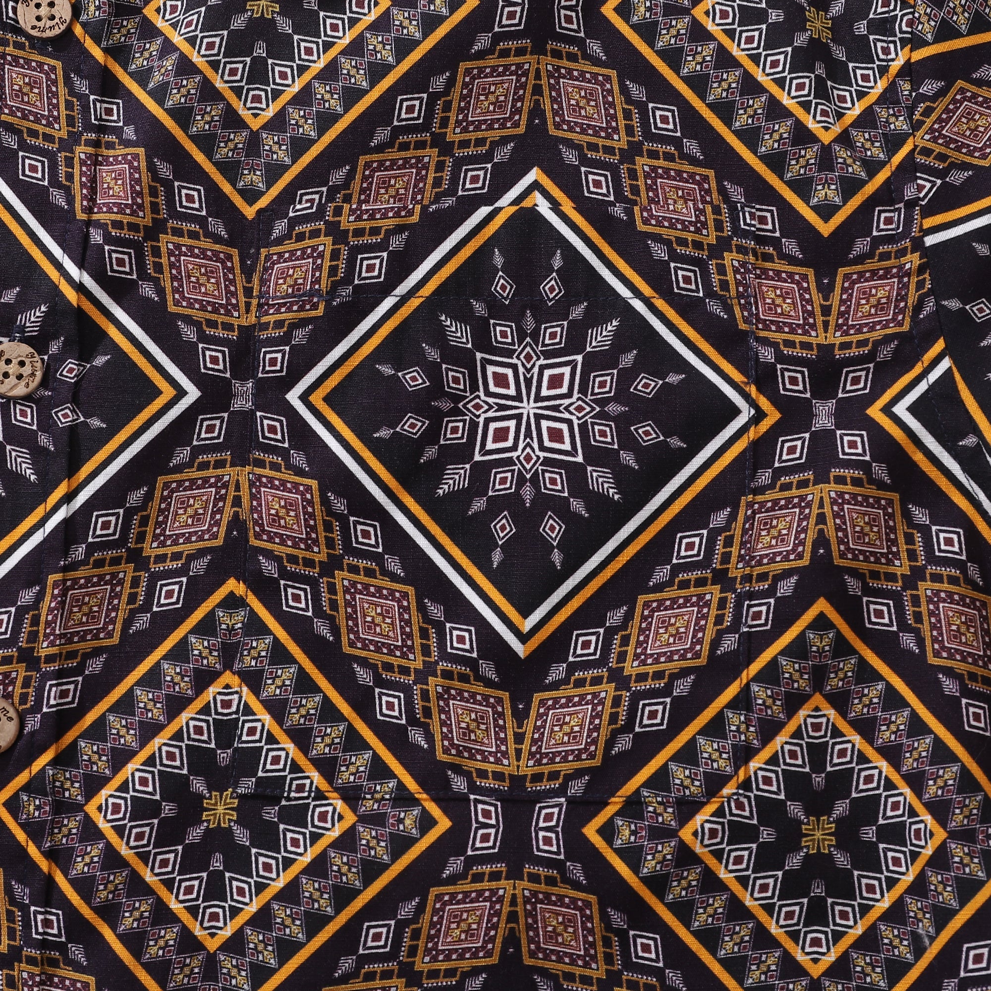 Men's Hawaiian Shirt Sharp Geometry Cotton Button-down Short Sleeve Aloha Shirt By Sun