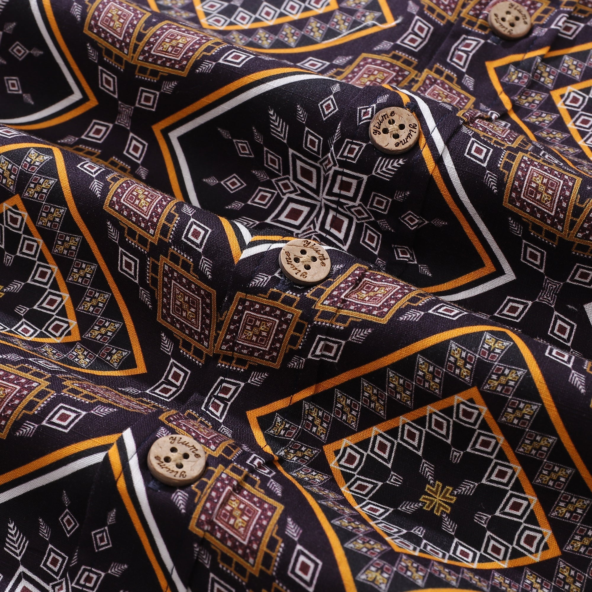 Men's Hawaiian Shirt Sharp Geometry Cotton Button-down Short Sleeve Aloha Shirt By Sun