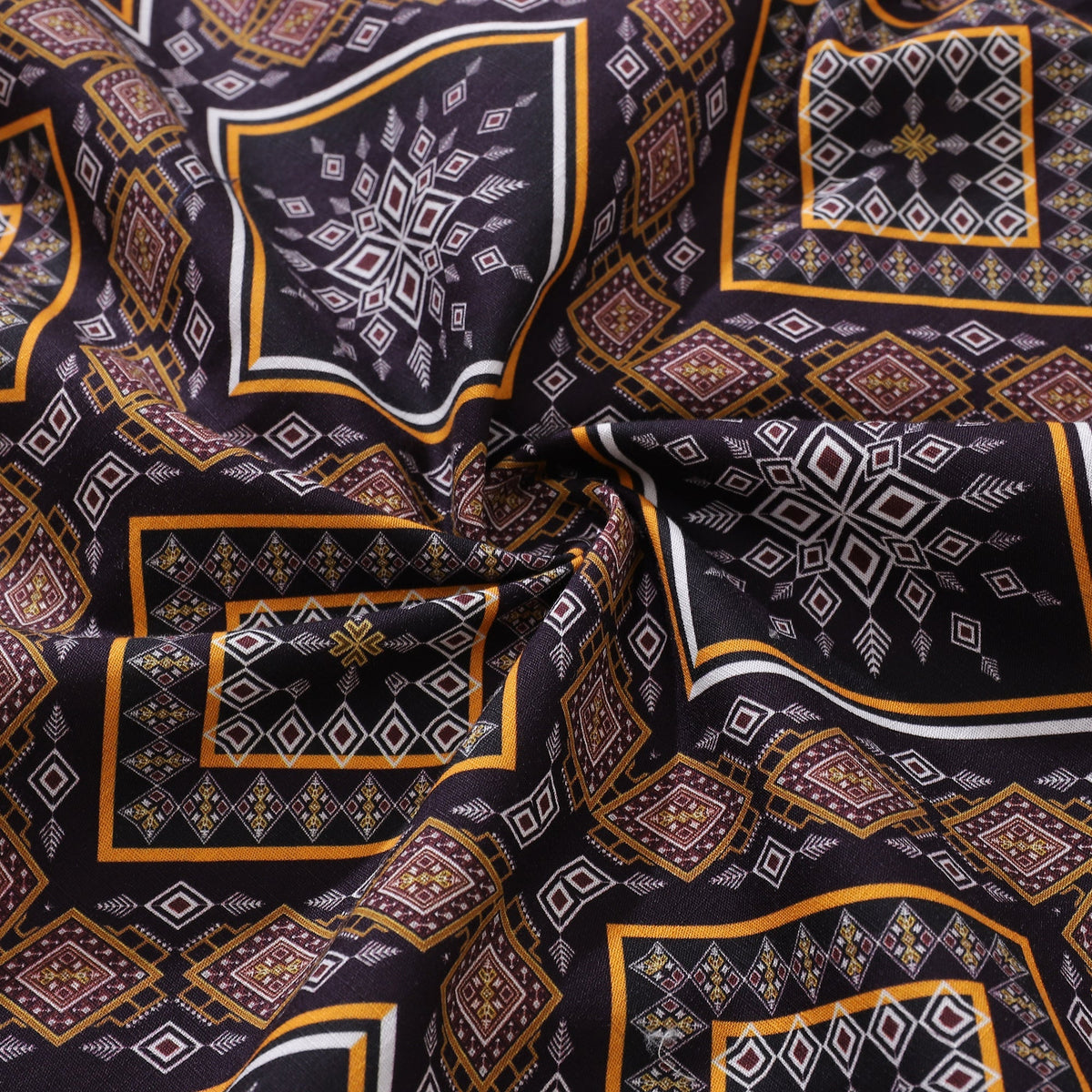 Men's Hawaiian Shirt Sharp Geometry Cotton Button-down Short Sleeve Aloha Shirt By Sun