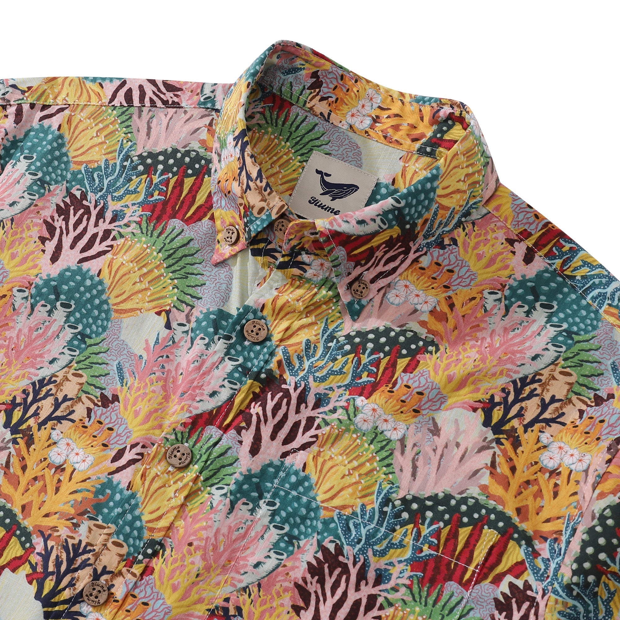 Men's Hawaiian Shirt Coral Reef Shirt 100% Cotton Button-down Short Sleeve Aloha Shirt By Fabian Lavater