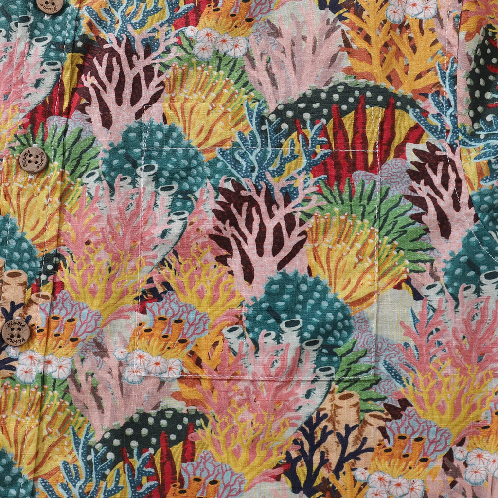 Men's Hawaiian Shirt Coral Reef Shirt 100% Cotton Button-down Short Sleeve Aloha Shirt By Fabian Lavater