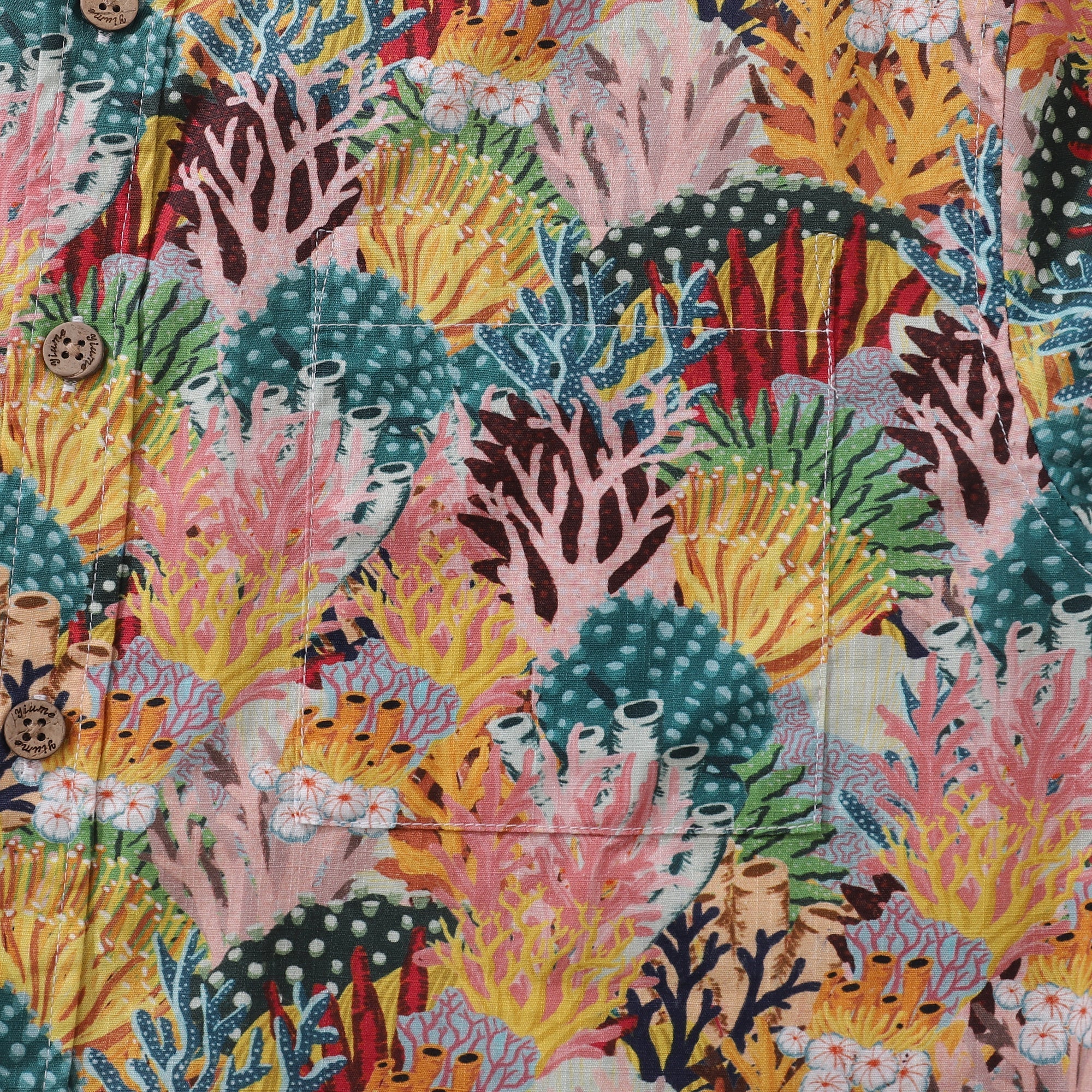 Men's Hawaiian Shirt Coral Reef Shirt 100% Cotton Button-down Short Sleeve Aloha Shirt By Fabian Lavater