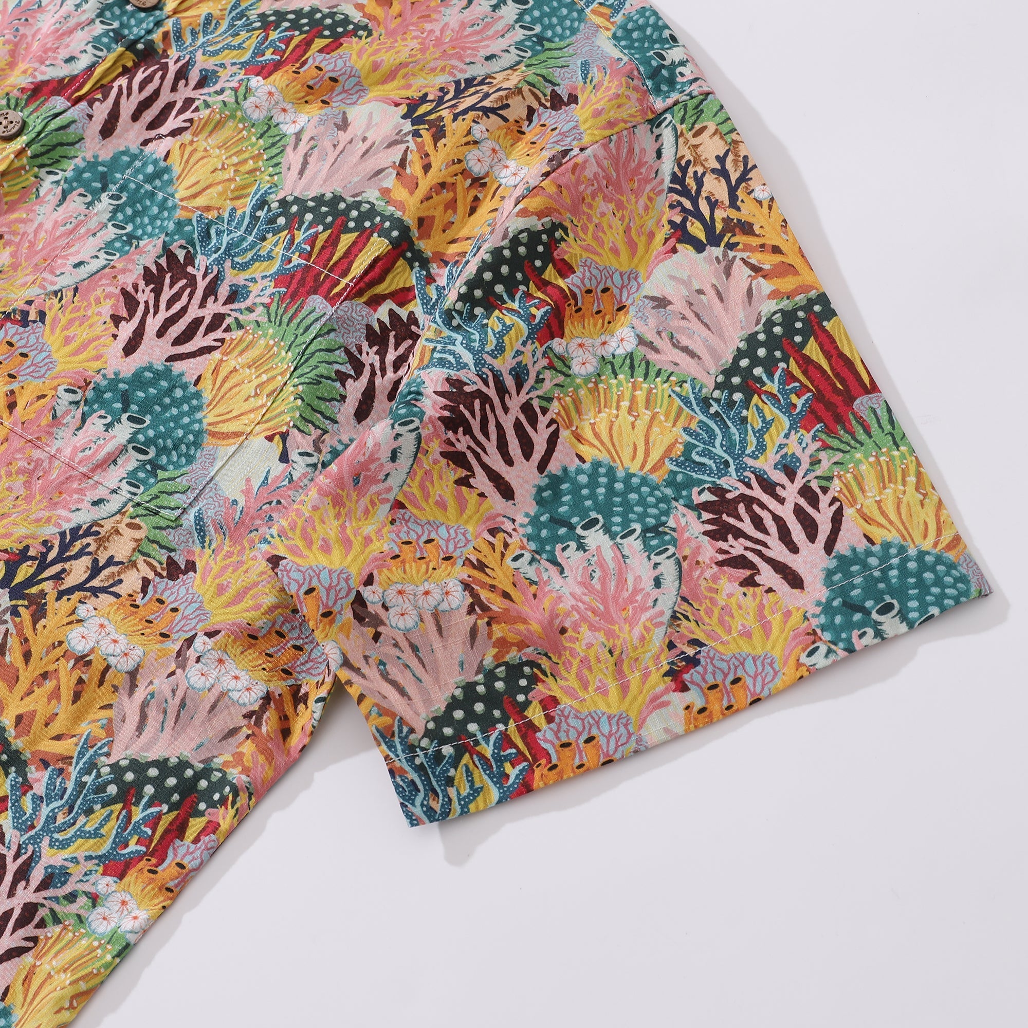 Men's Hawaiian Shirt Coral Reef Shirt 100% Cotton Button-down Short Sleeve Aloha Shirt By Fabian Lavater