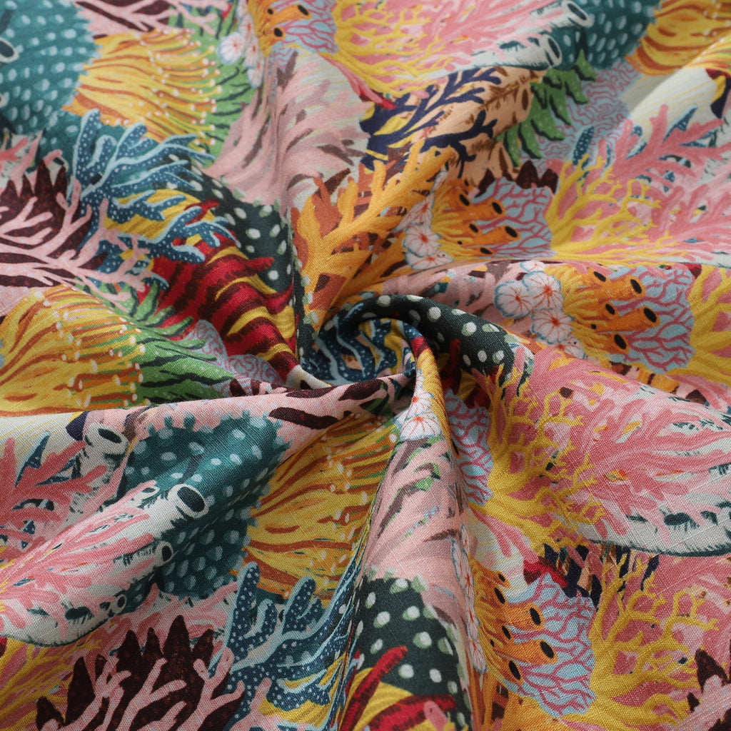 Men's Hawaiian Shirt Coral Reef Shirt 100% Cotton Button-down Short Sleeve Aloha Shirt By Fabian Lavater