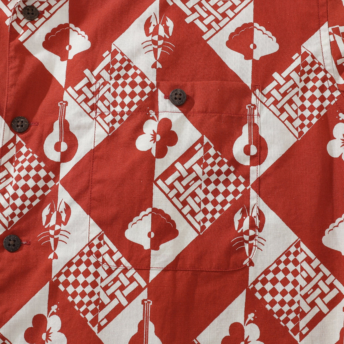 1970s Vintage Hawaiian Shirts For Men Checkerboard Variations Shirt 100% Cotton By Evan