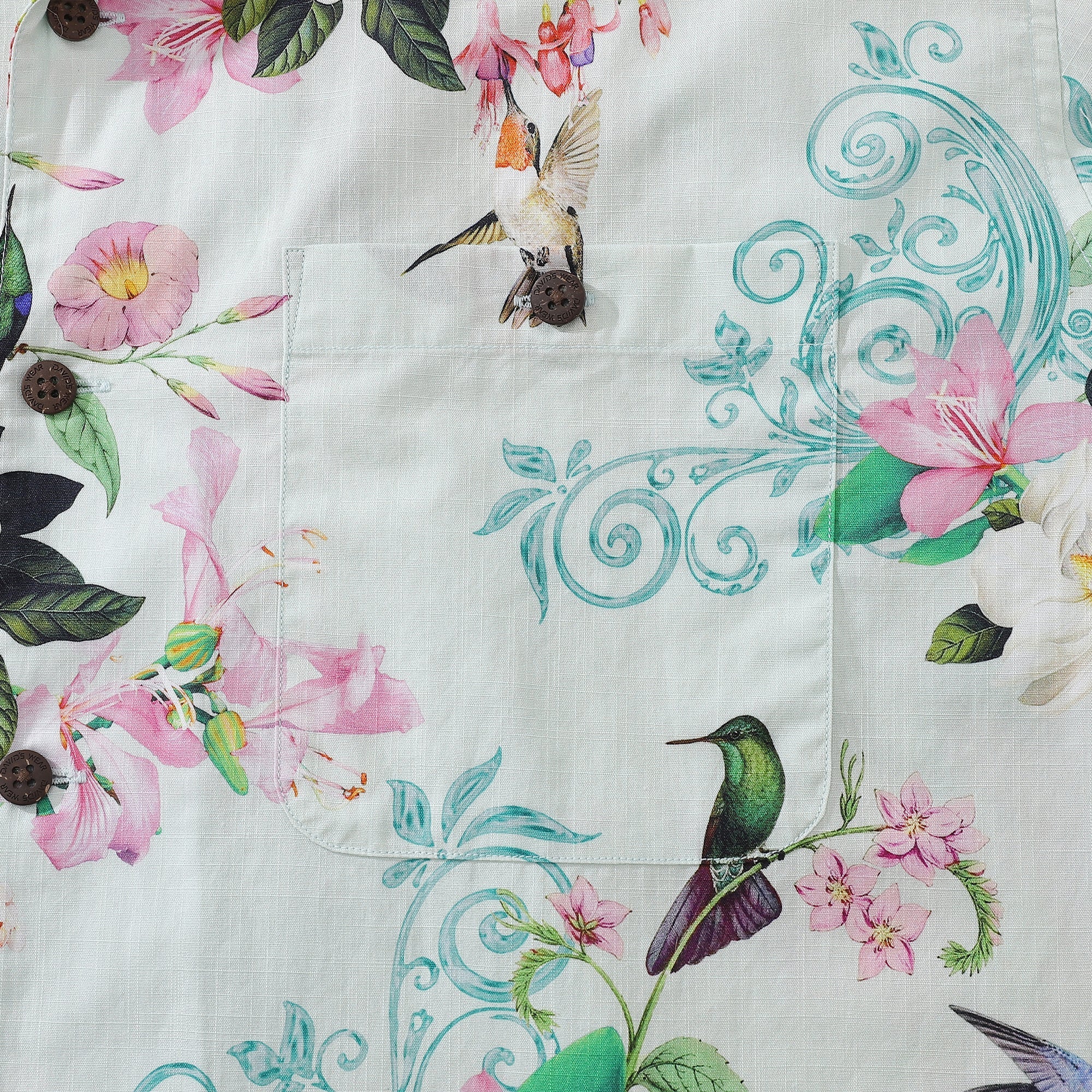Hawaiian Shirts For Men Hummingbird Print Shirt 100% Cotton By Amy